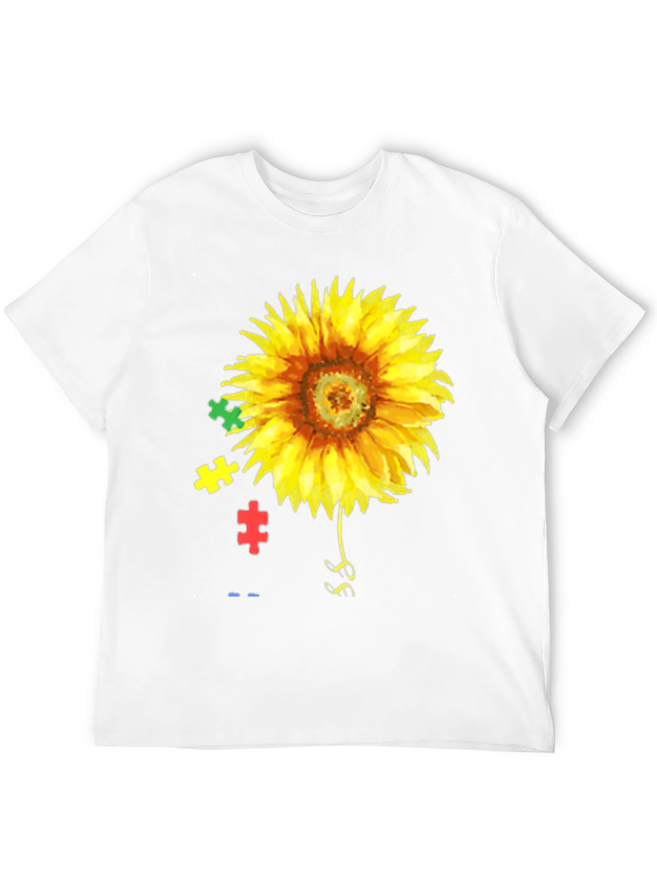 Black Sunflower Autism Awareness T-Shirt view 12