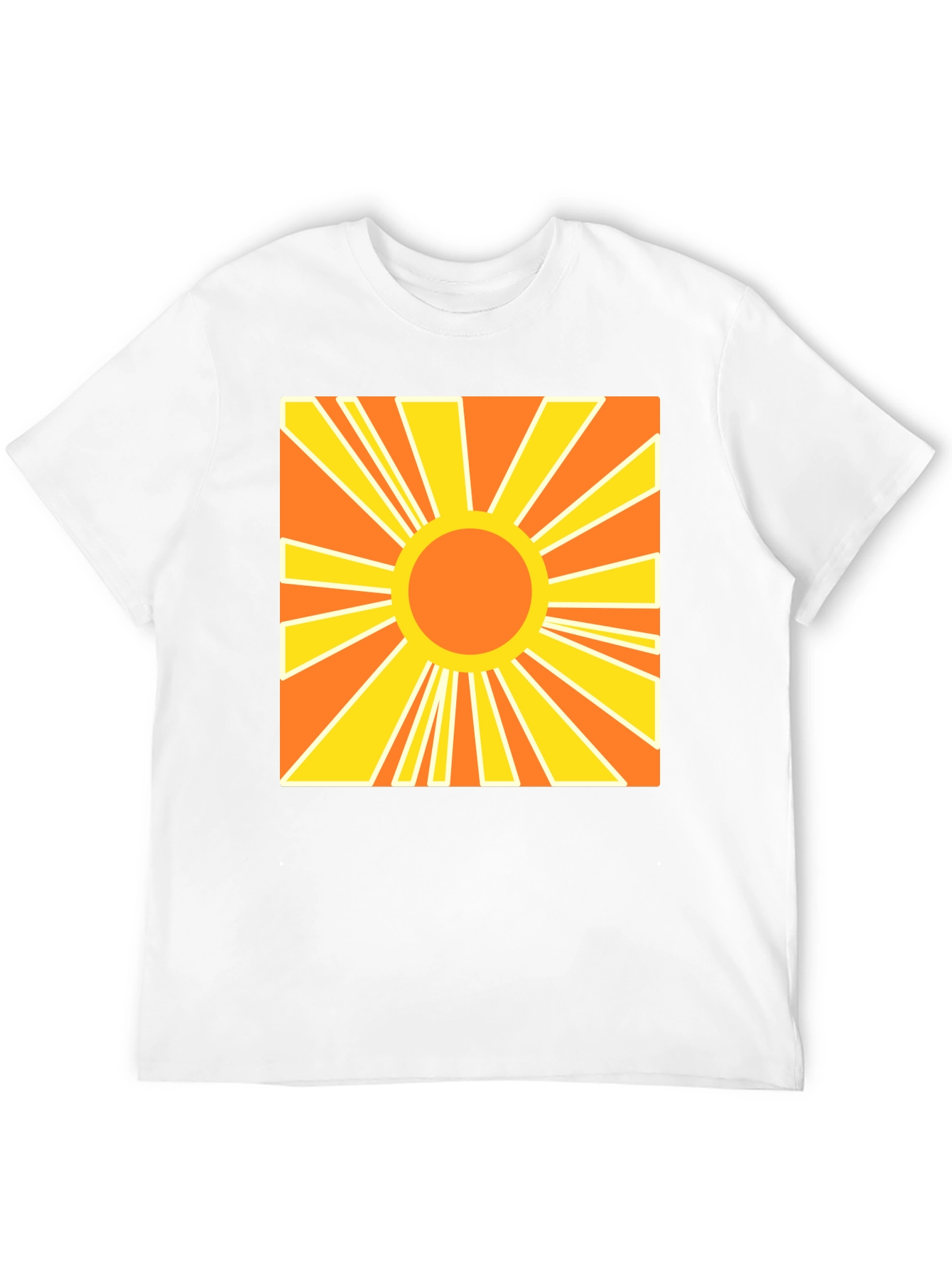 Black Retro Sunburst Graphic Tee - Black Cotton T-Shirt view 12
