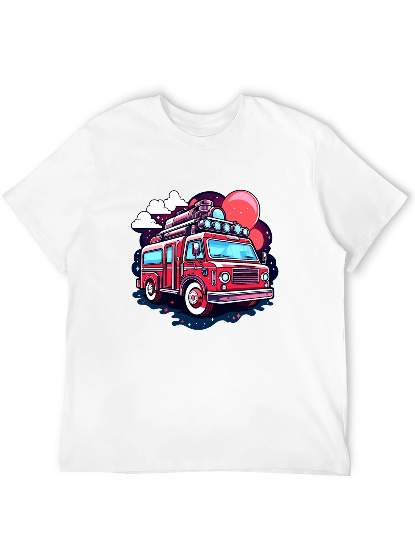 Black Retro Cartoon Bus Graphic T-Shirt view 12