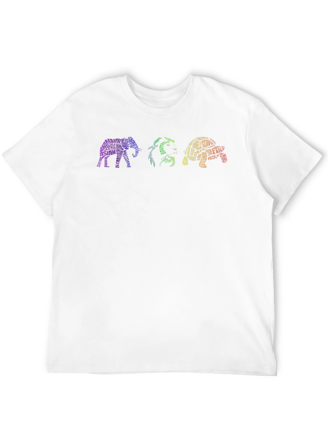 Black Animal Word Art Graphic T-Shirt view 12