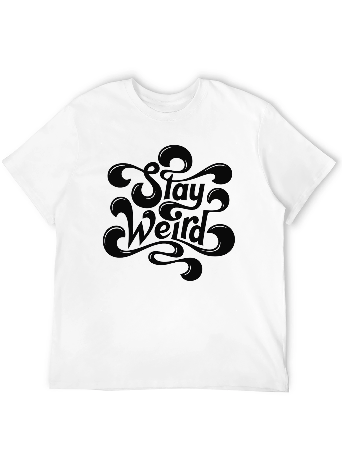 Black Stay Weird Graphic T-Shirt - Mens Black Tee view 12