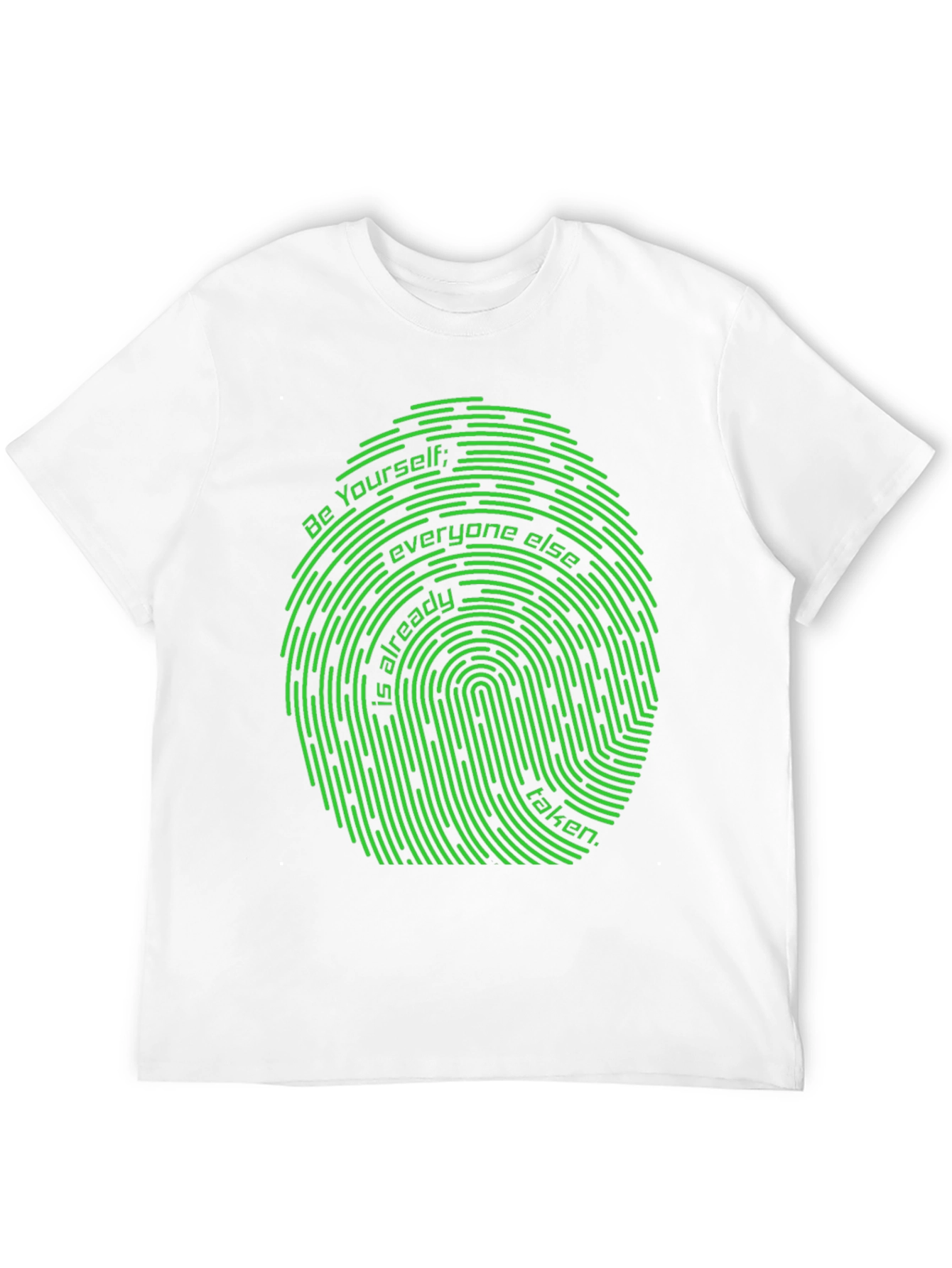 Black Be Yourself Fingerprint Graphic Tee - Unique Design view 12