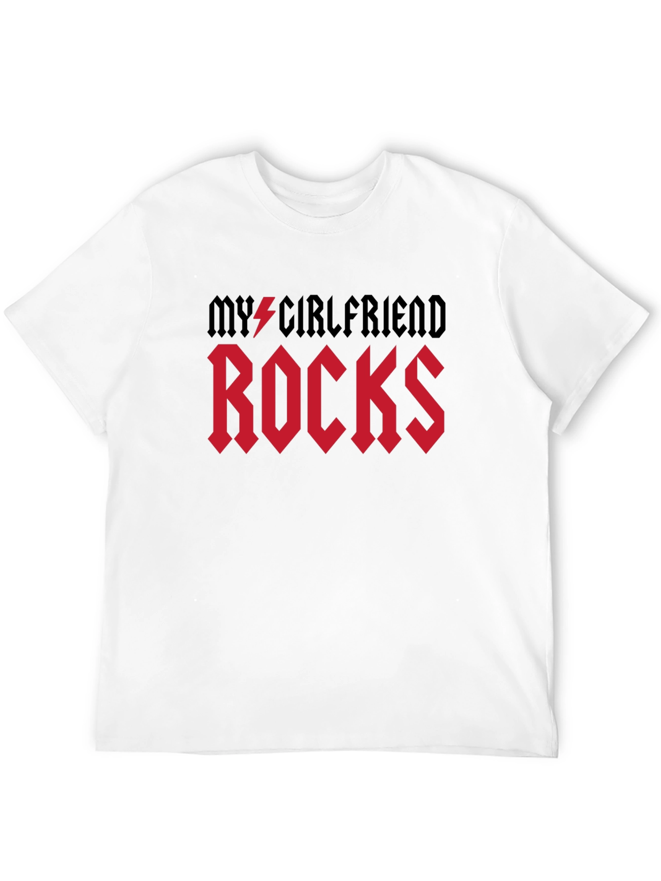 My Girlfriend Rocks T-Shirt, Black Graphic Tee - 12