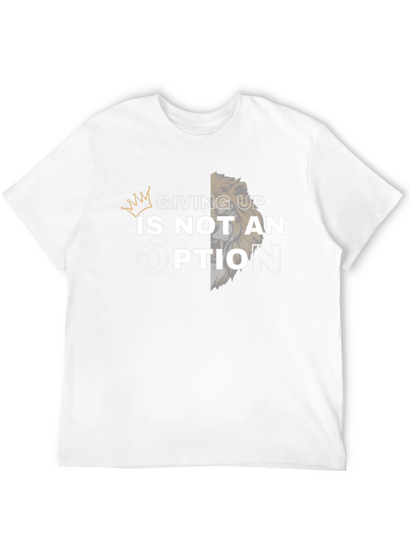 Black Giving Up Is Not an Option Lion Graphic Tee view 12