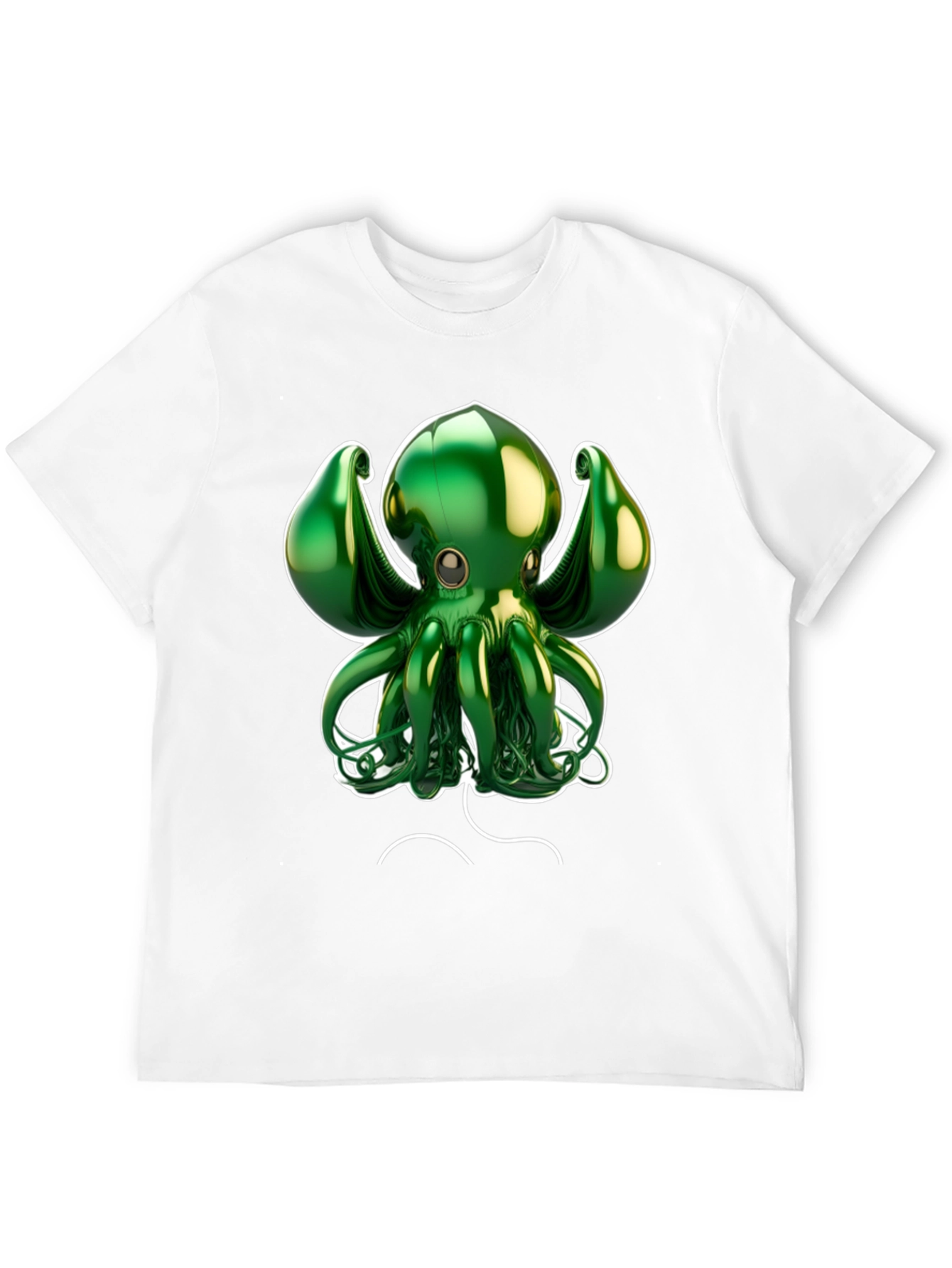 Black Green Octopus Graphic Tee - Black Cotton Blend view 12