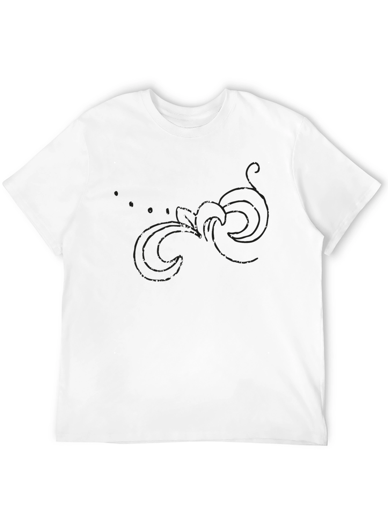 Black Elegant Black T-Shirt with Ornamental Design view 12