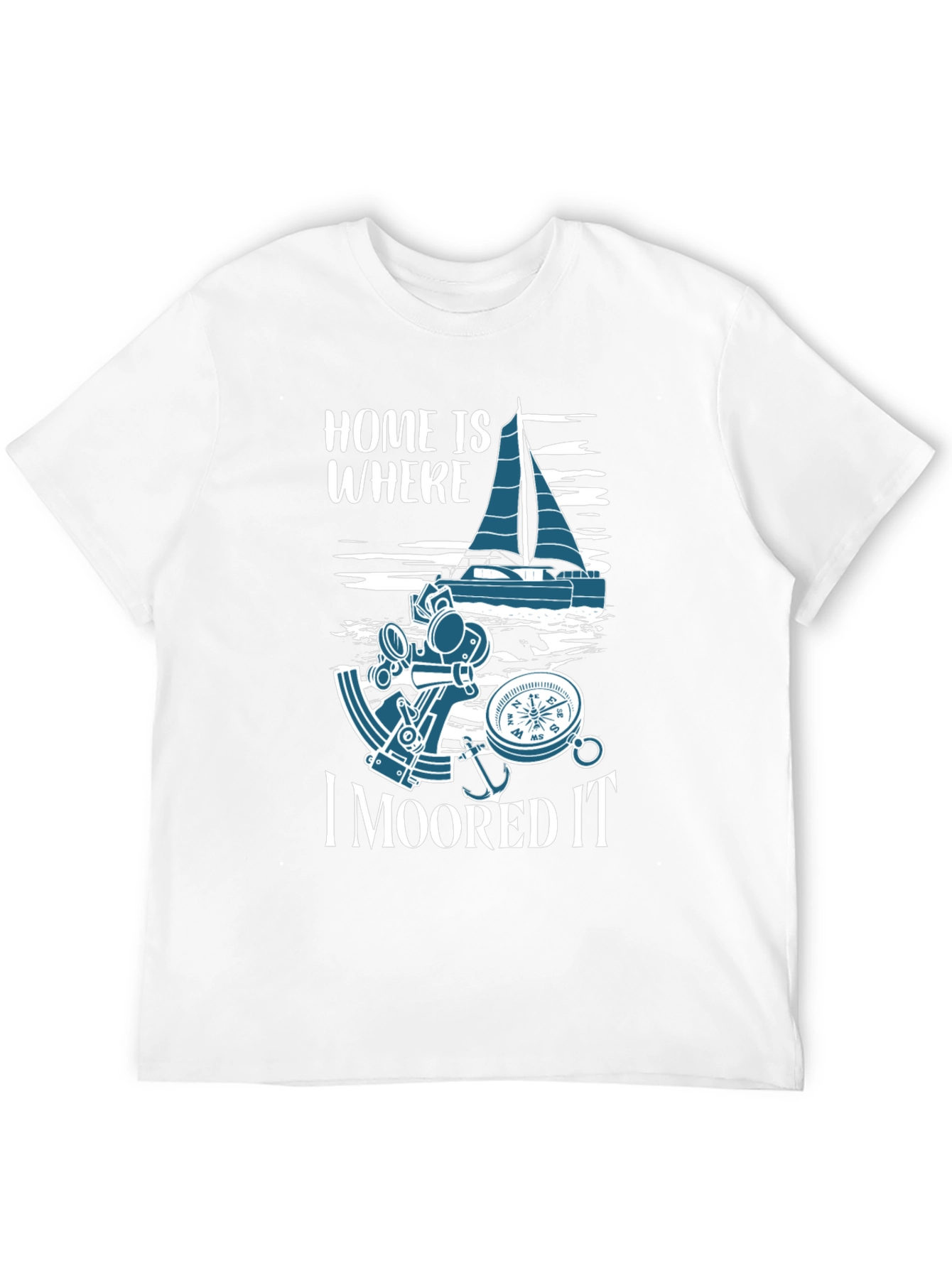Black Home is Where I Moored It - Nautical T-Shirt view 12