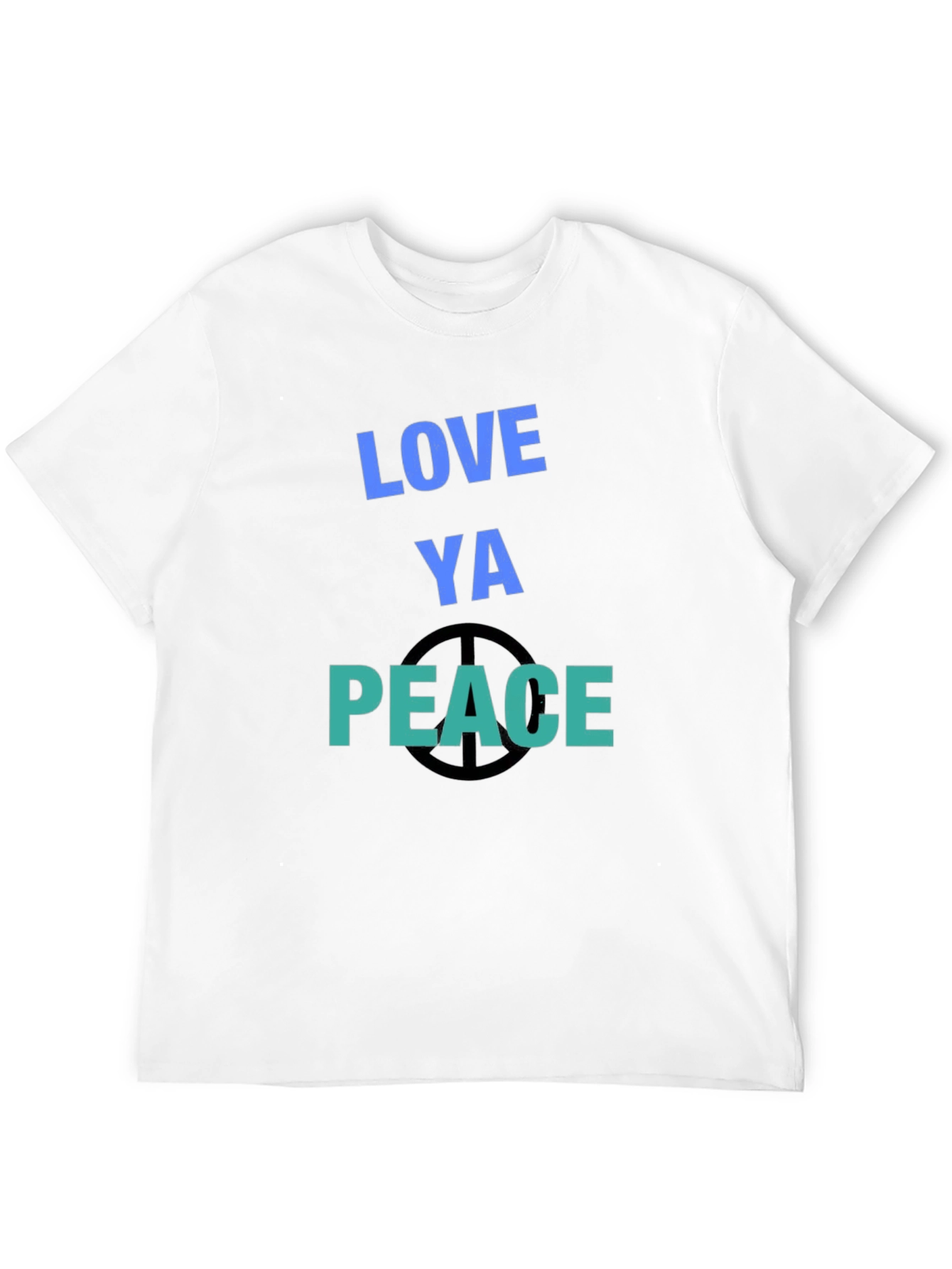 Black Love Ya Peace T-Shirt - Casual Graphic Tee view 12