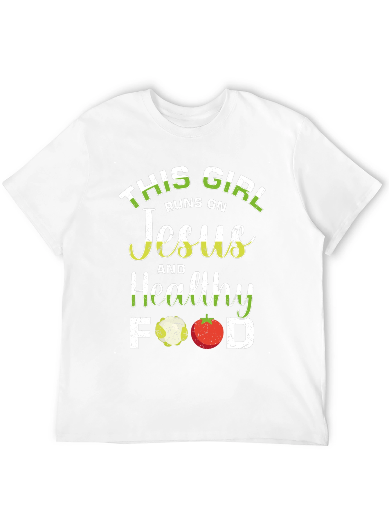 Black This Girl Runs on Jesus and Healthy Food T-Shirt view 12