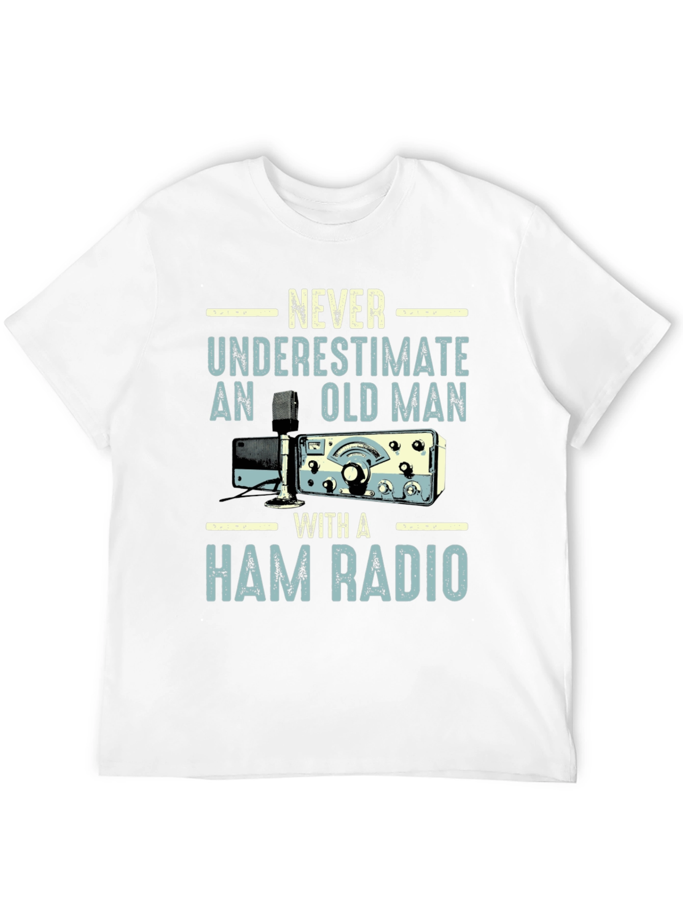 Black Ham Radio Old Man T-Shirt view 12