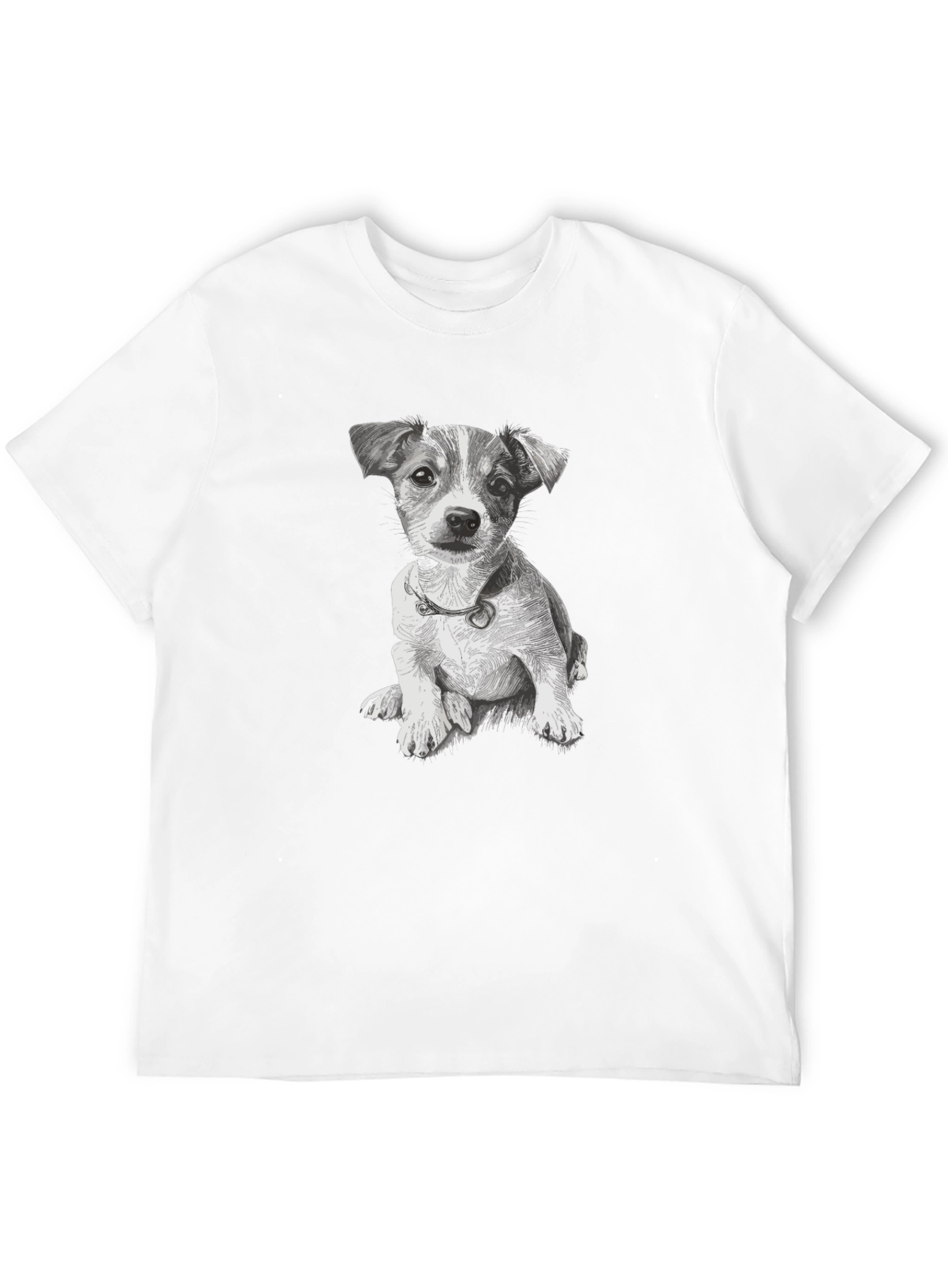 Black Cute Dog Graphic Black T-Shirt view 12