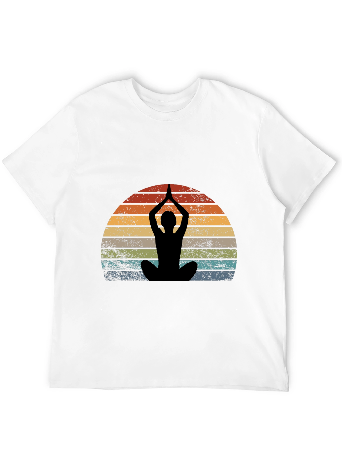 Black Yoga Silhouette Sunset Graphic Tee view 12
