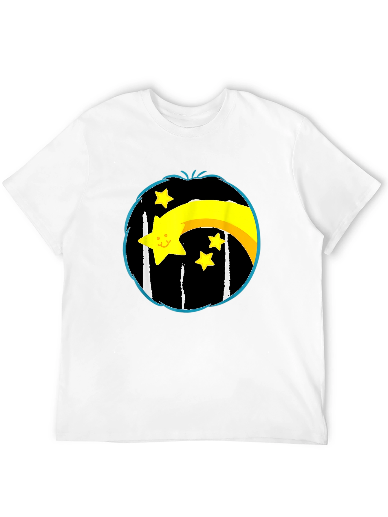 Black Shooting Star Graphic Tee - Black Cotton Blend view 12