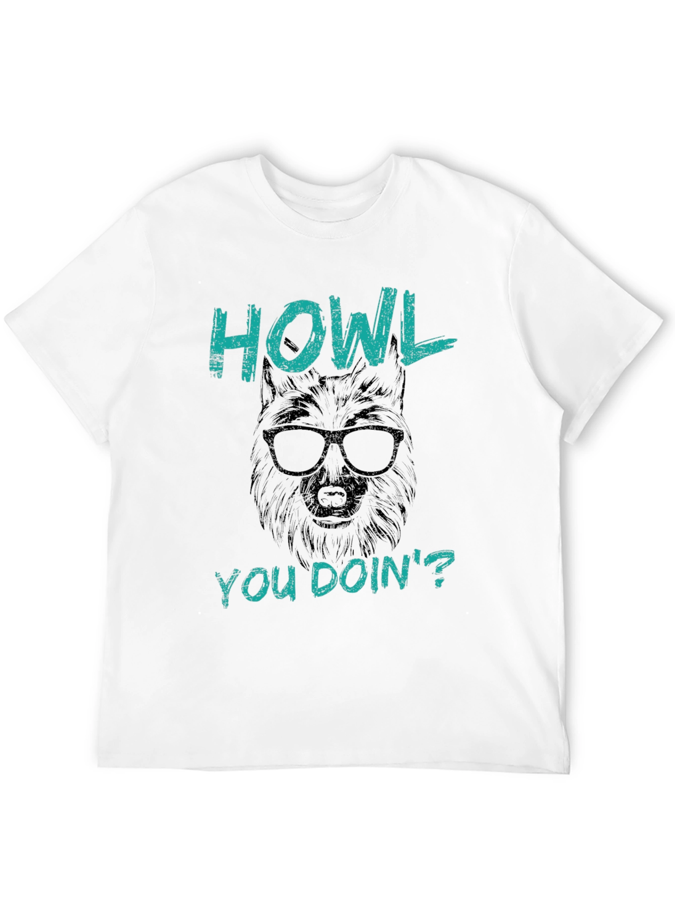 Black Howl You Doin' Wolf Graphic T-Shirt - Soft Black Cotton Tee view 12