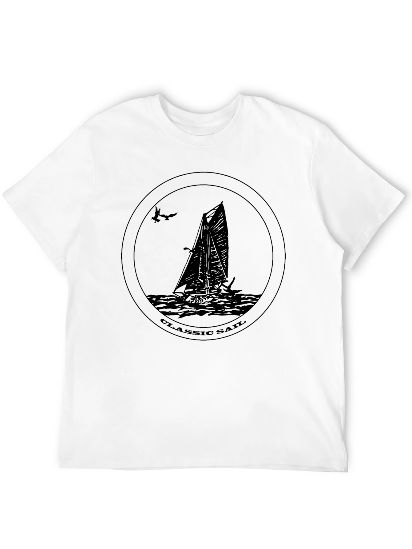 Black Classic Sail Boat Graphic T-Shirt view 12