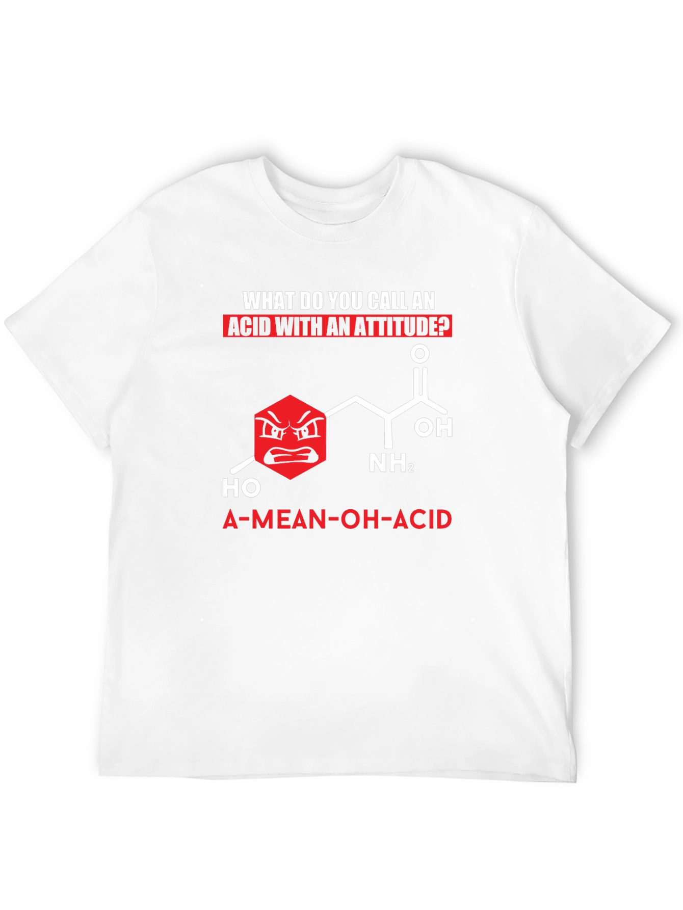 Black Funny Chemistry T-Shirt: A-Mean-OH-Acid view 12