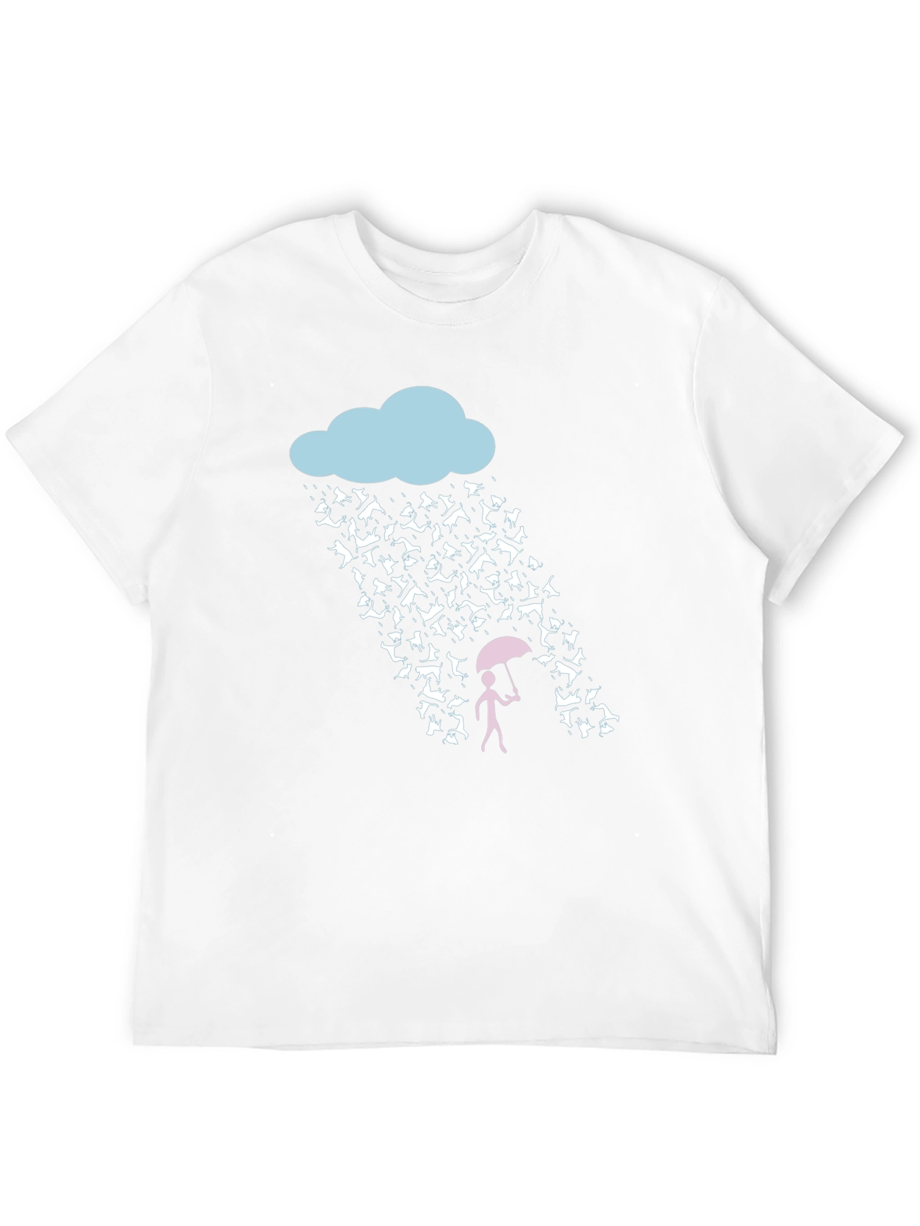 Black Raining Cats and Dogs Funny Graphic Tee view 12
