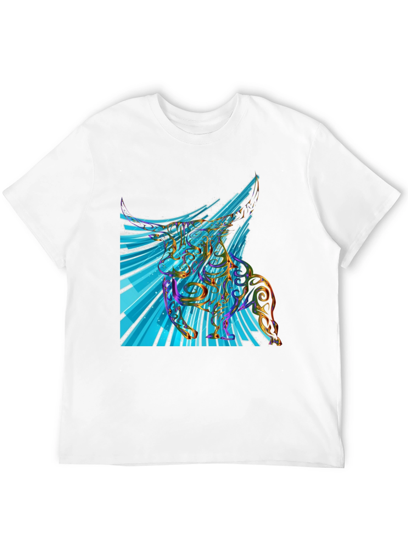 Black Abstract Unicorn Graphic Print Tee view 12