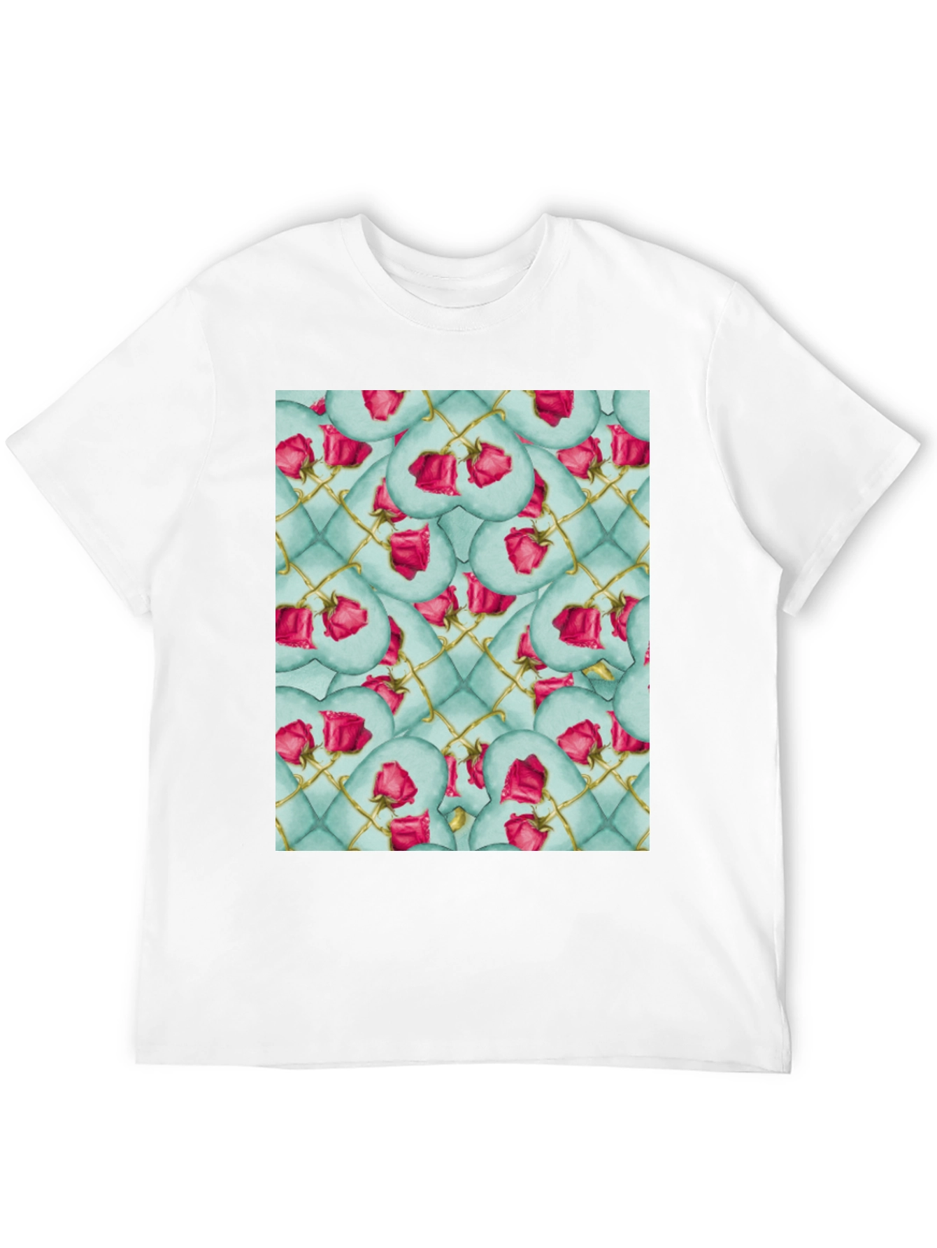 Black Rose Heart Quilted Pattern Tee view 12