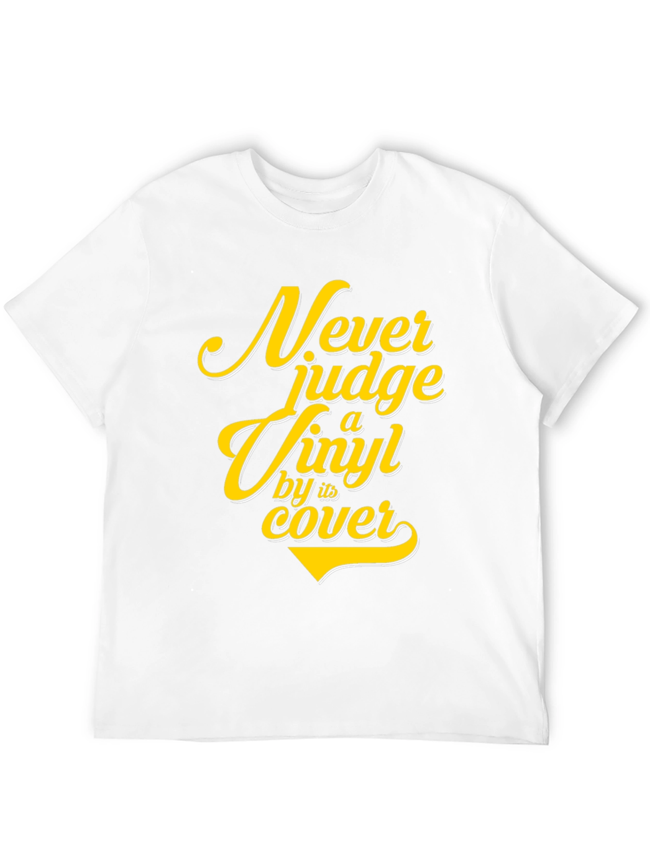 Black Vinyl Lover's Tee: Never Judge a Vinyl by its Cover T-Shirt view 12