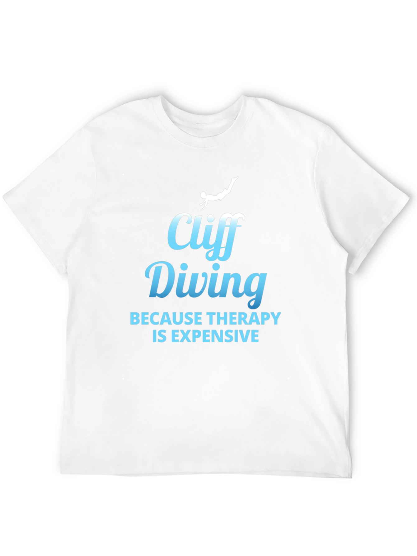 Black Cliff Diving Therapy Humor Graphic Tee view 12