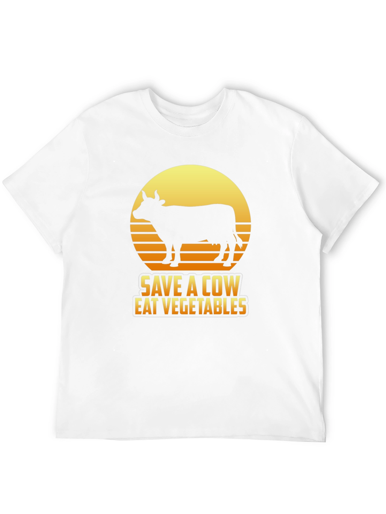 Black Save a Cow Eat Vegetables Graphic T-Shirt view 12