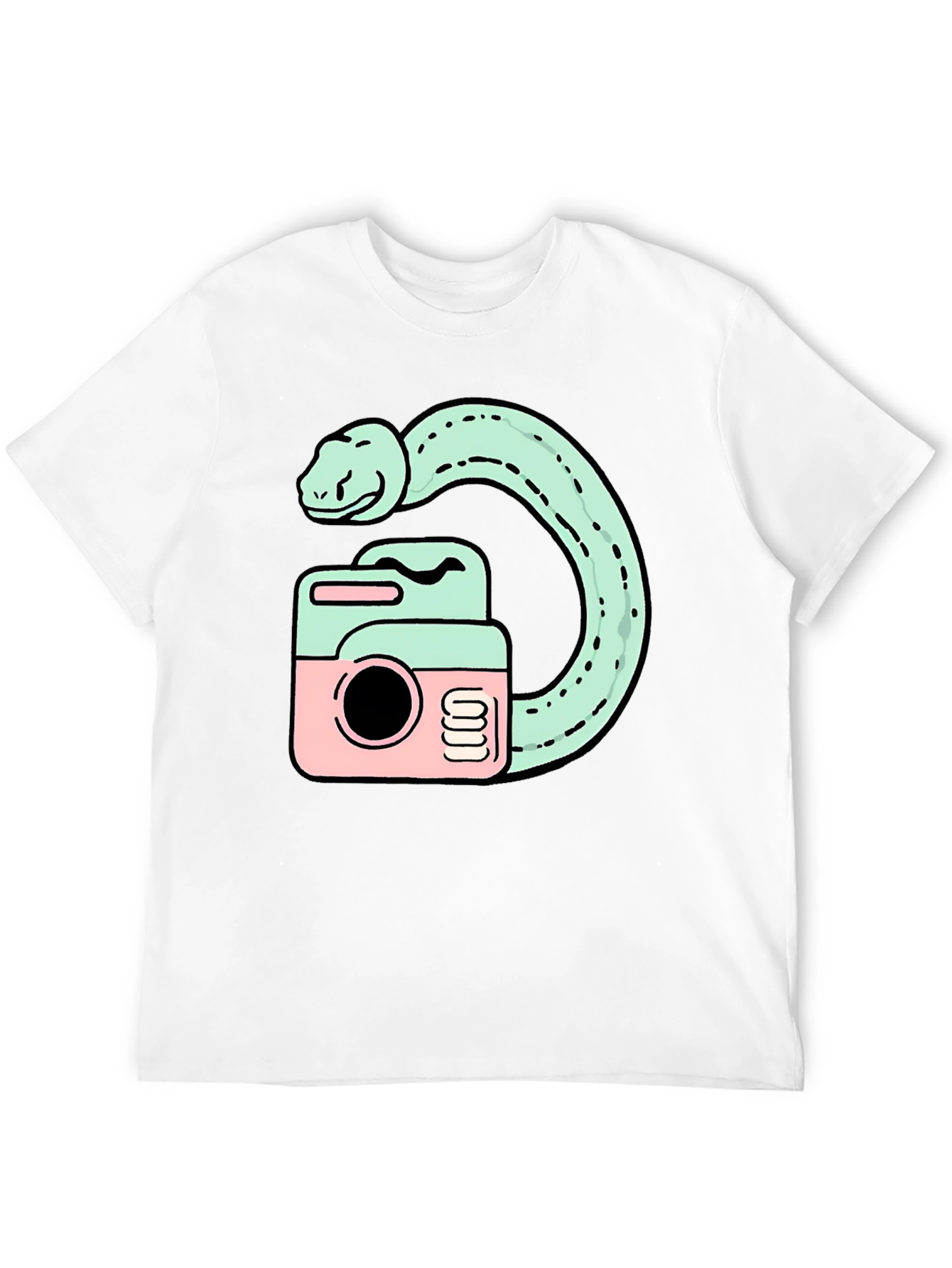 Black Snake Camera Graphic T-Shirt view 12