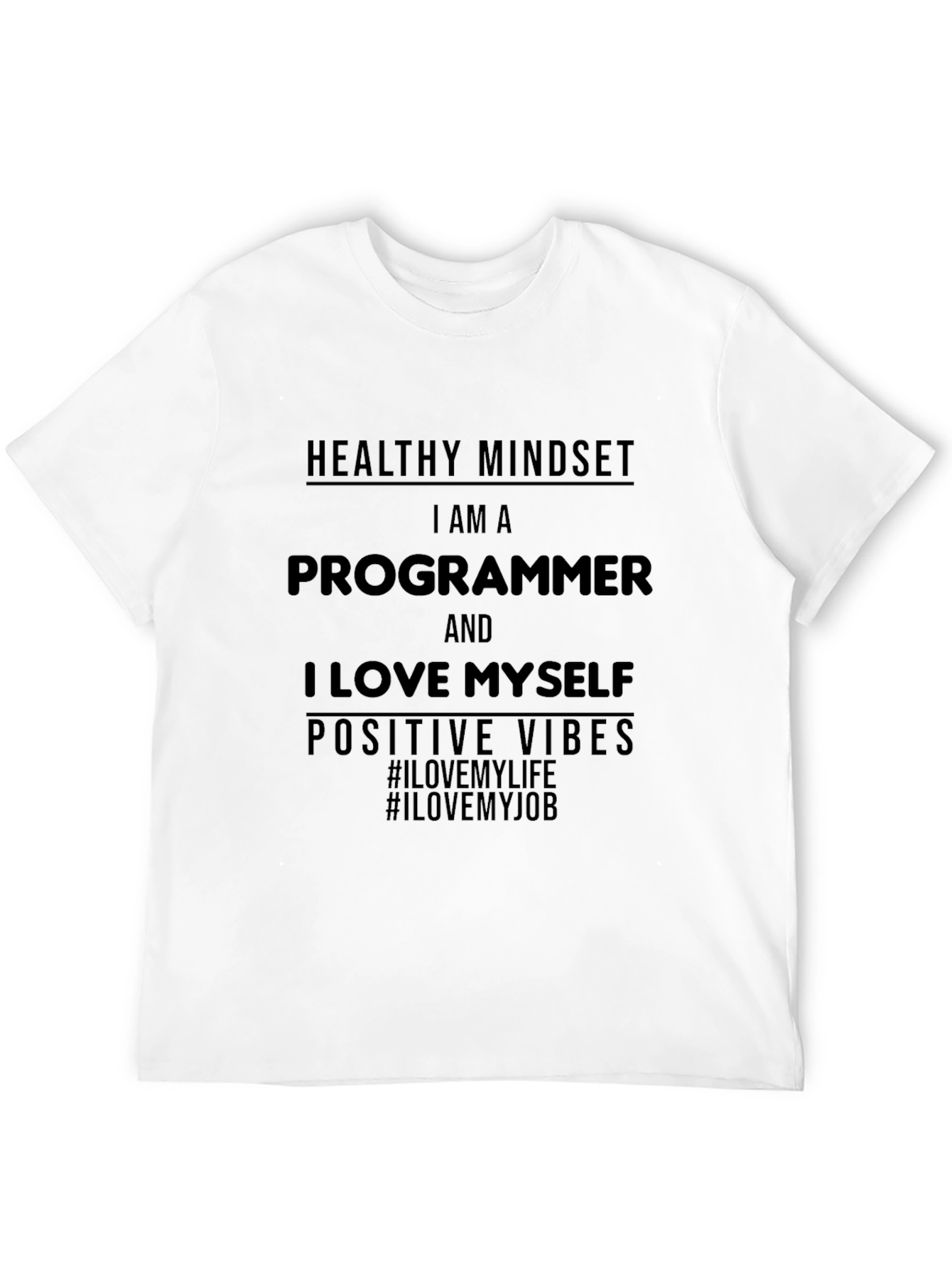 Black Programmer Positive Vibes Graphic T-Shirt view 12