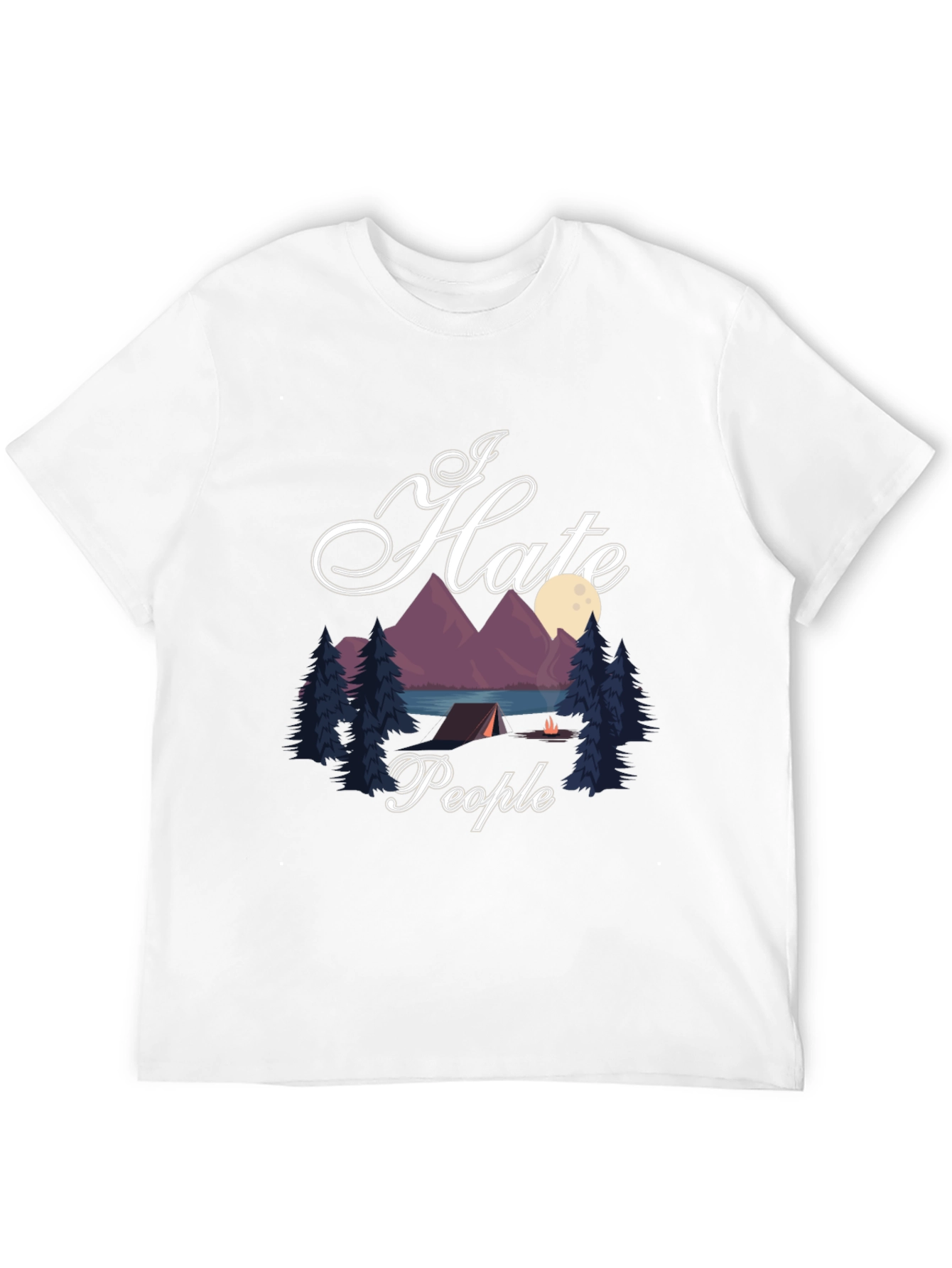 Black I Hate People Camping Black Graphic T-Shirt view 12