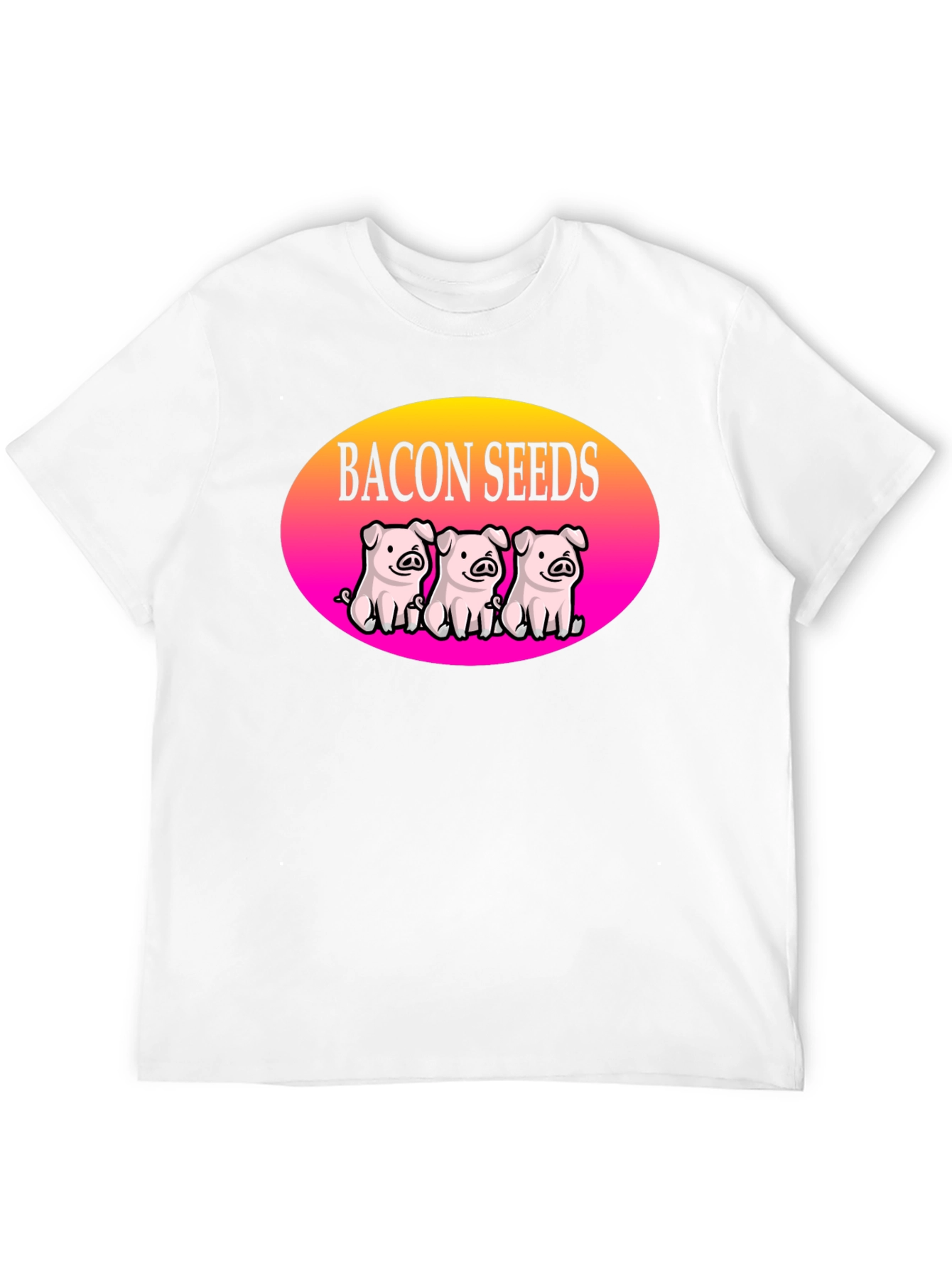 Black Bacon Seeds Pig T-Shirt - Cute Cartoon Design view 12