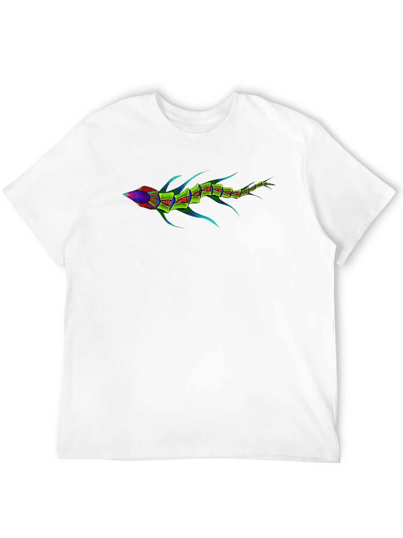 Black Geometric Fish Graphic Tee - Black view 12