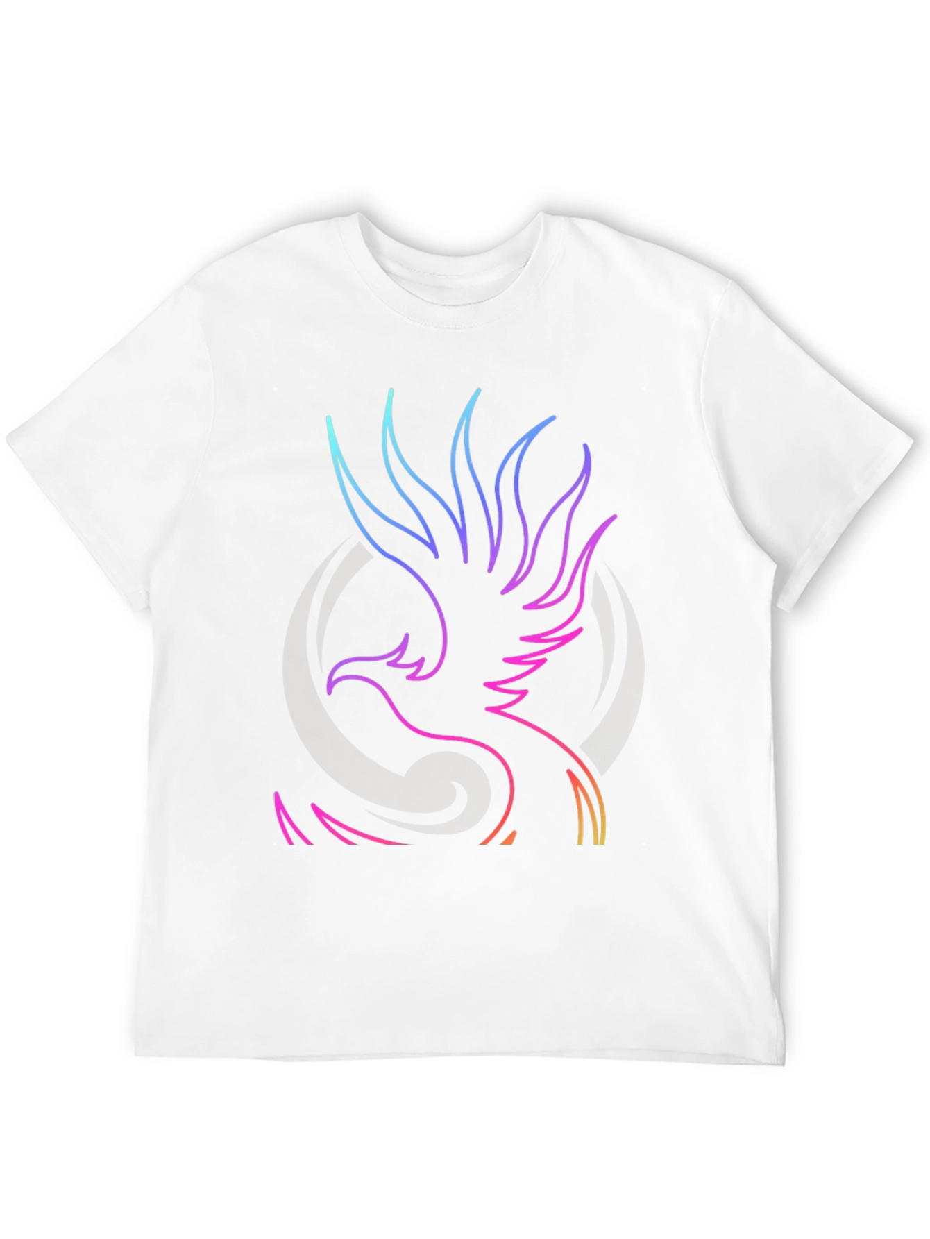 Black Neon Phoenix Graphic Black T-Shirt view 12
