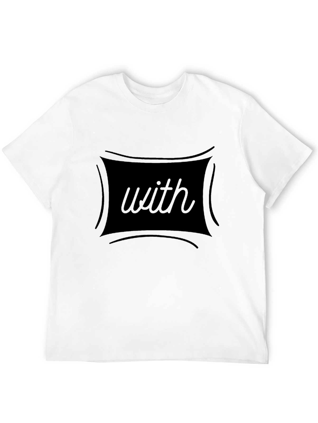 Black Men's Black T-Shirt with "with" Graphic view 12