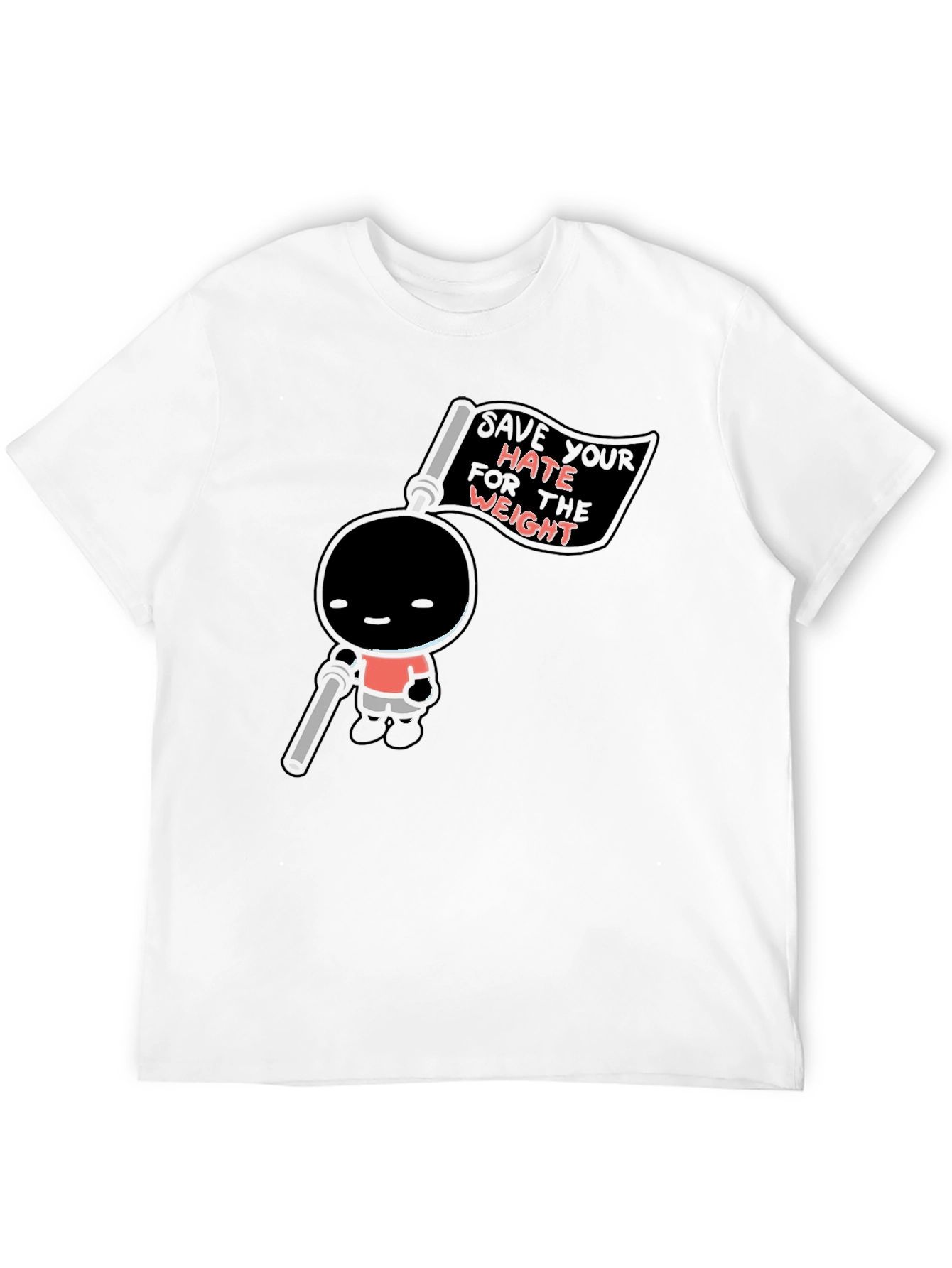 Black Save Your Hate For The Weight Black Graphic Tee view 12