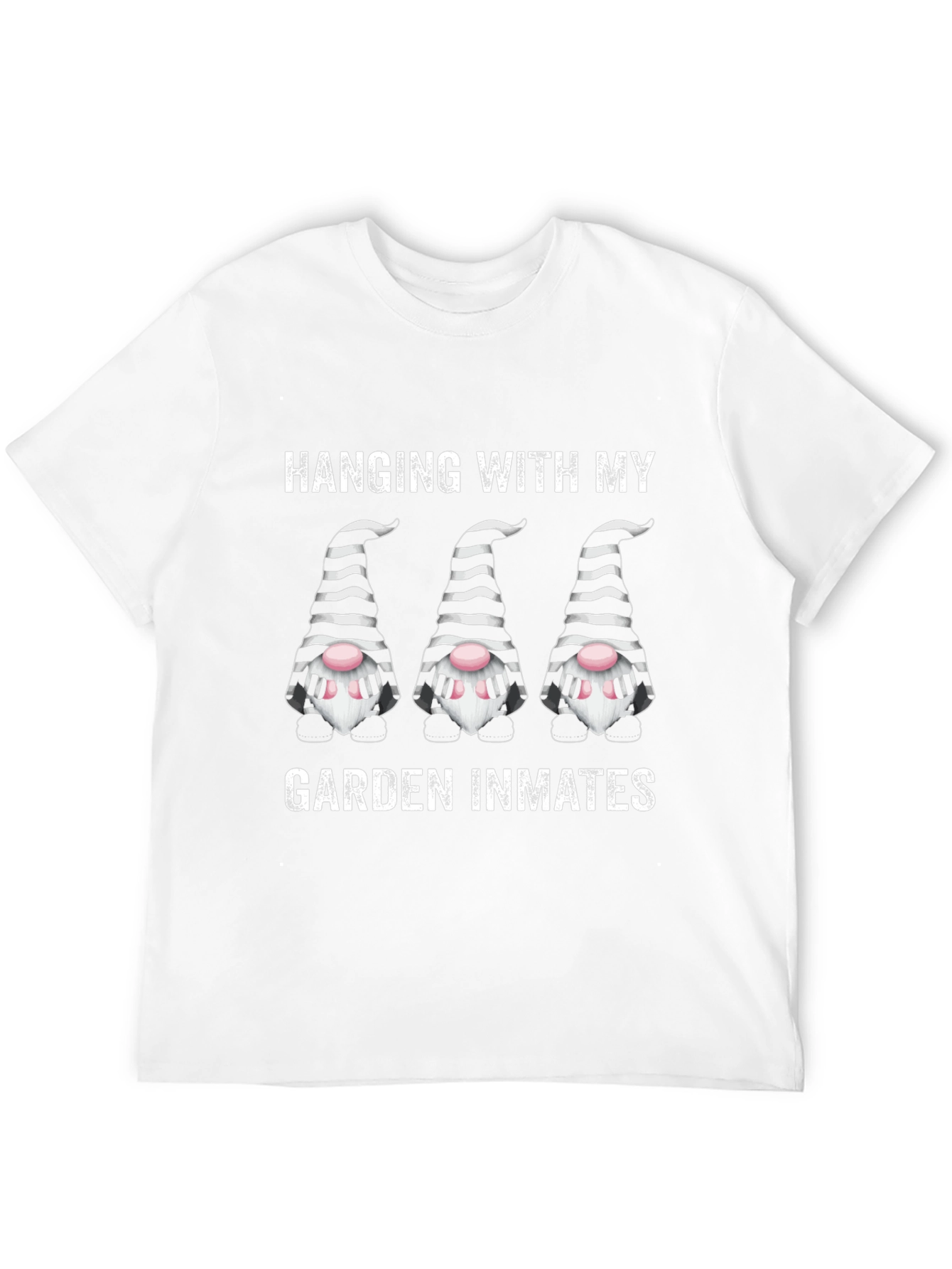 Black Funny Garden Gnome T-Shirt: Hanging With My Garden Inmates view 12