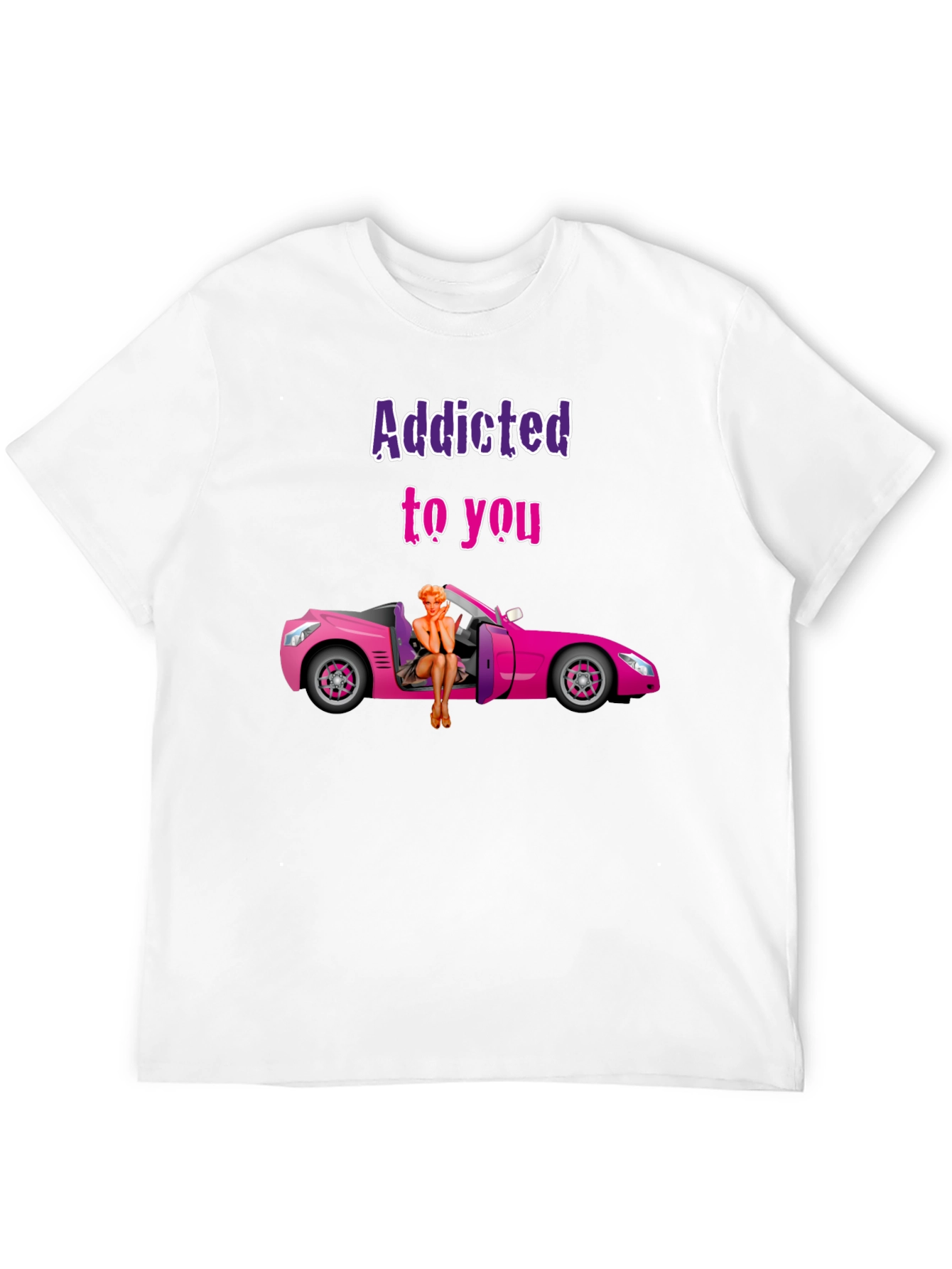 Black Addicted to You Graphic T-Shirt - Novelty Tee view 12