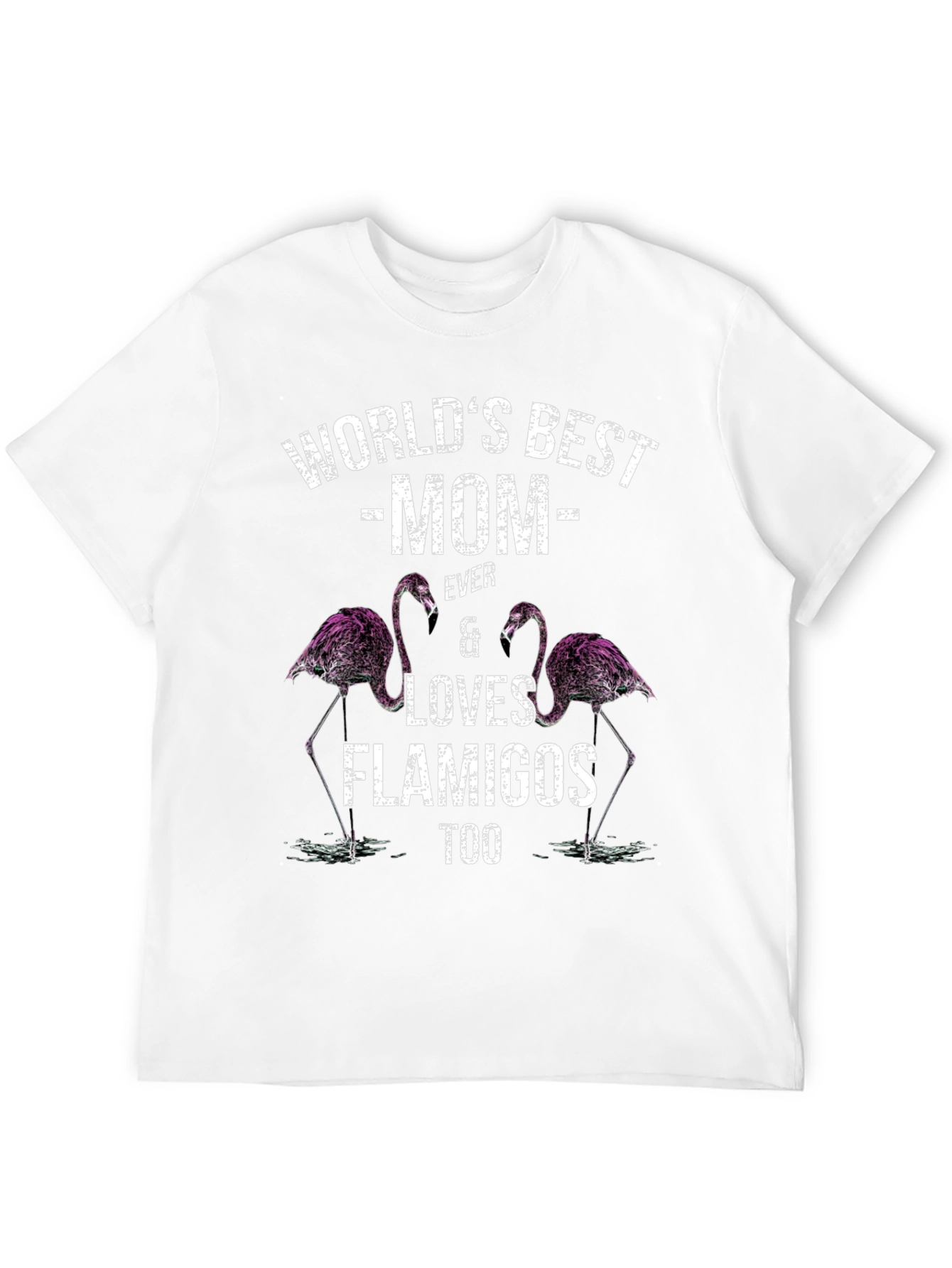Black World's Best Mom Flamingo Graphic T-Shirt view 12