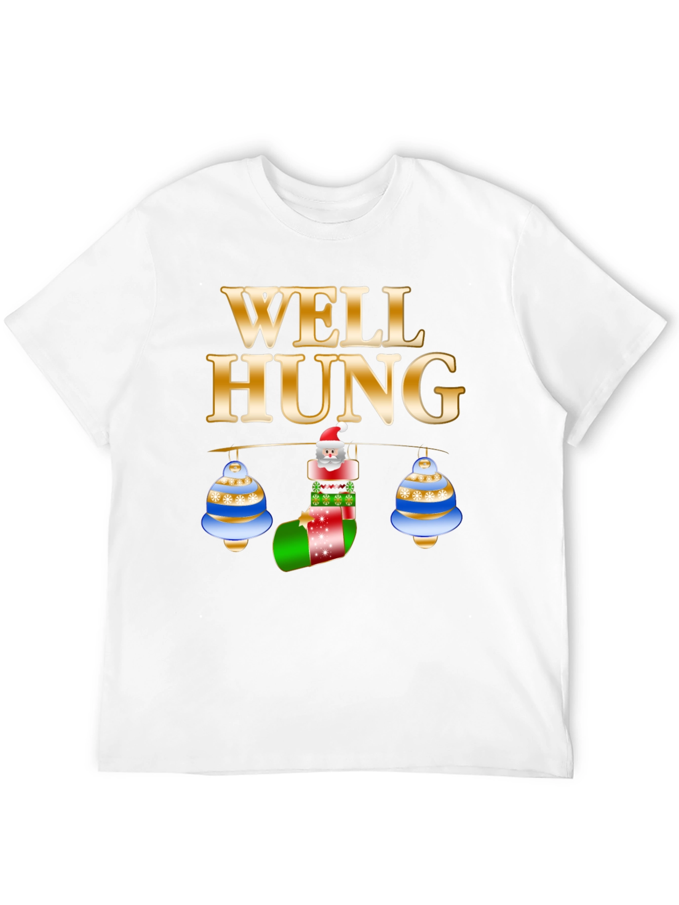 Black Well Hung Santa Christmas T-Shirt view 12