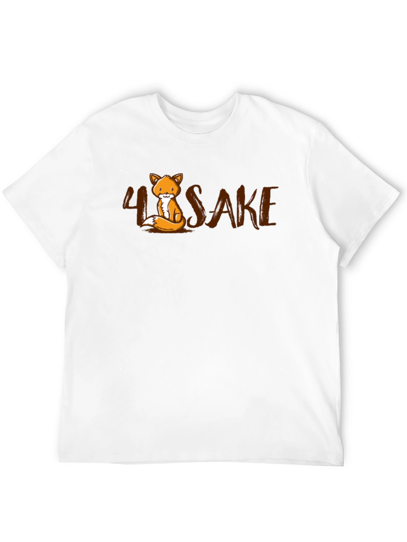 Black Funny "4 Fox Sake" Graphic Novelty T-Shirt view 12