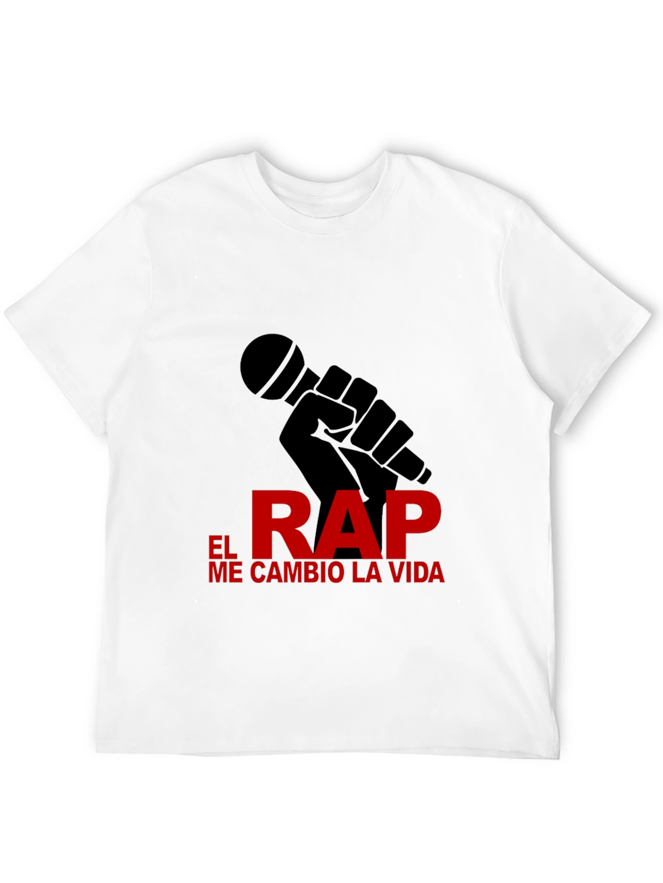 Black Rap Life Tee - "El Rap Me Cambio La Vida" Design T-Shirt view 12