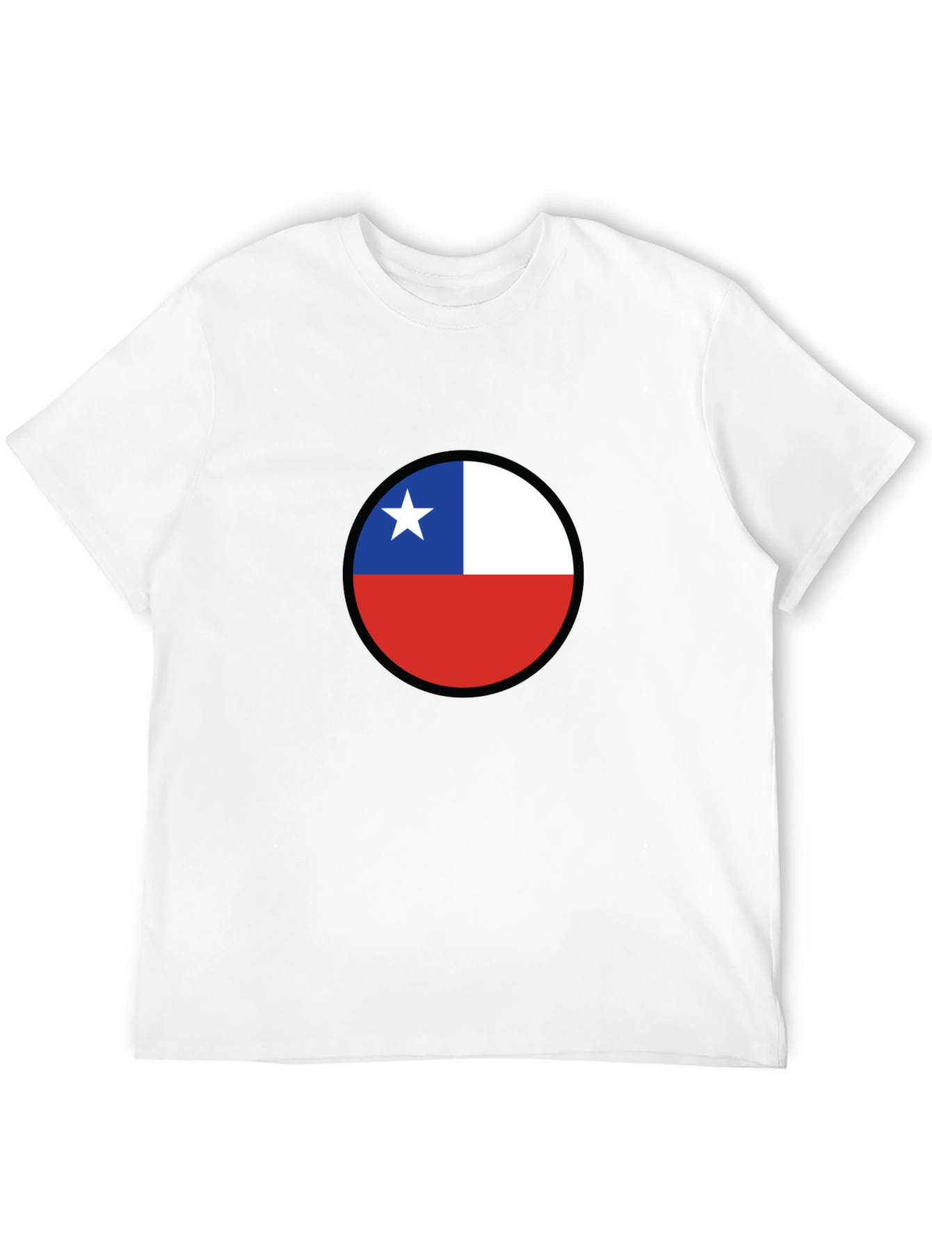 Black Chile Flag Circle Black T-Shirt view 12
