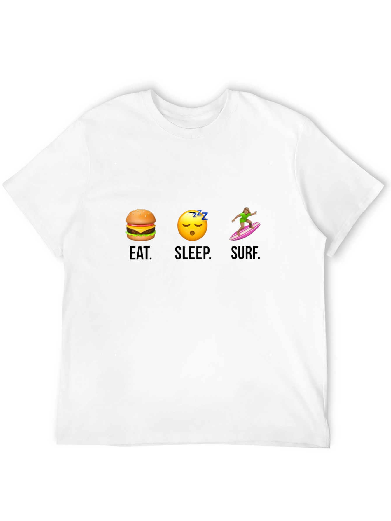 Black Eat Sleep Surf Graphic Tee - Black Cotton T-Shirt view 12