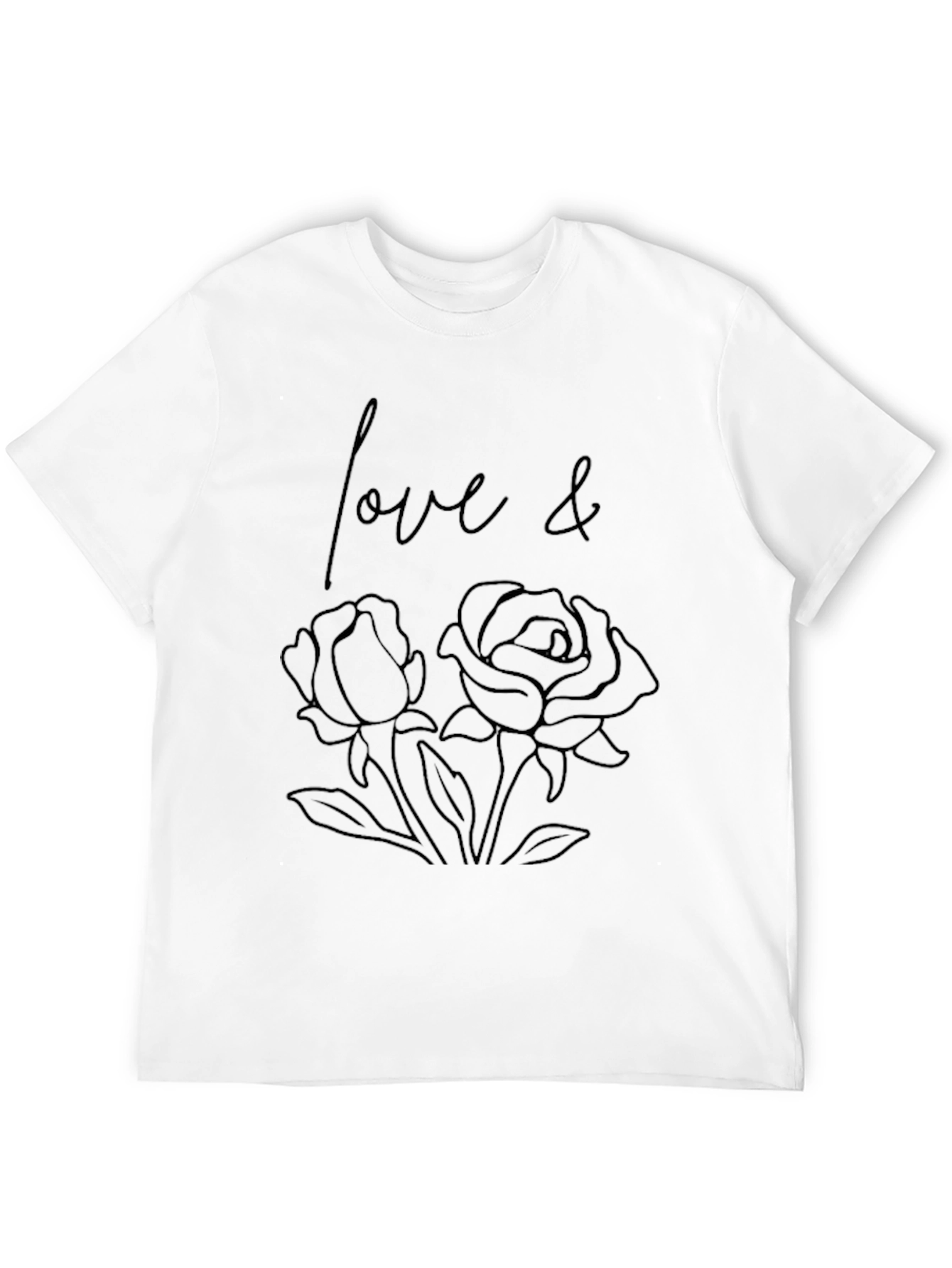 Black Love & Roses Graphic Tee - Stylish Black T-Shirt view 12