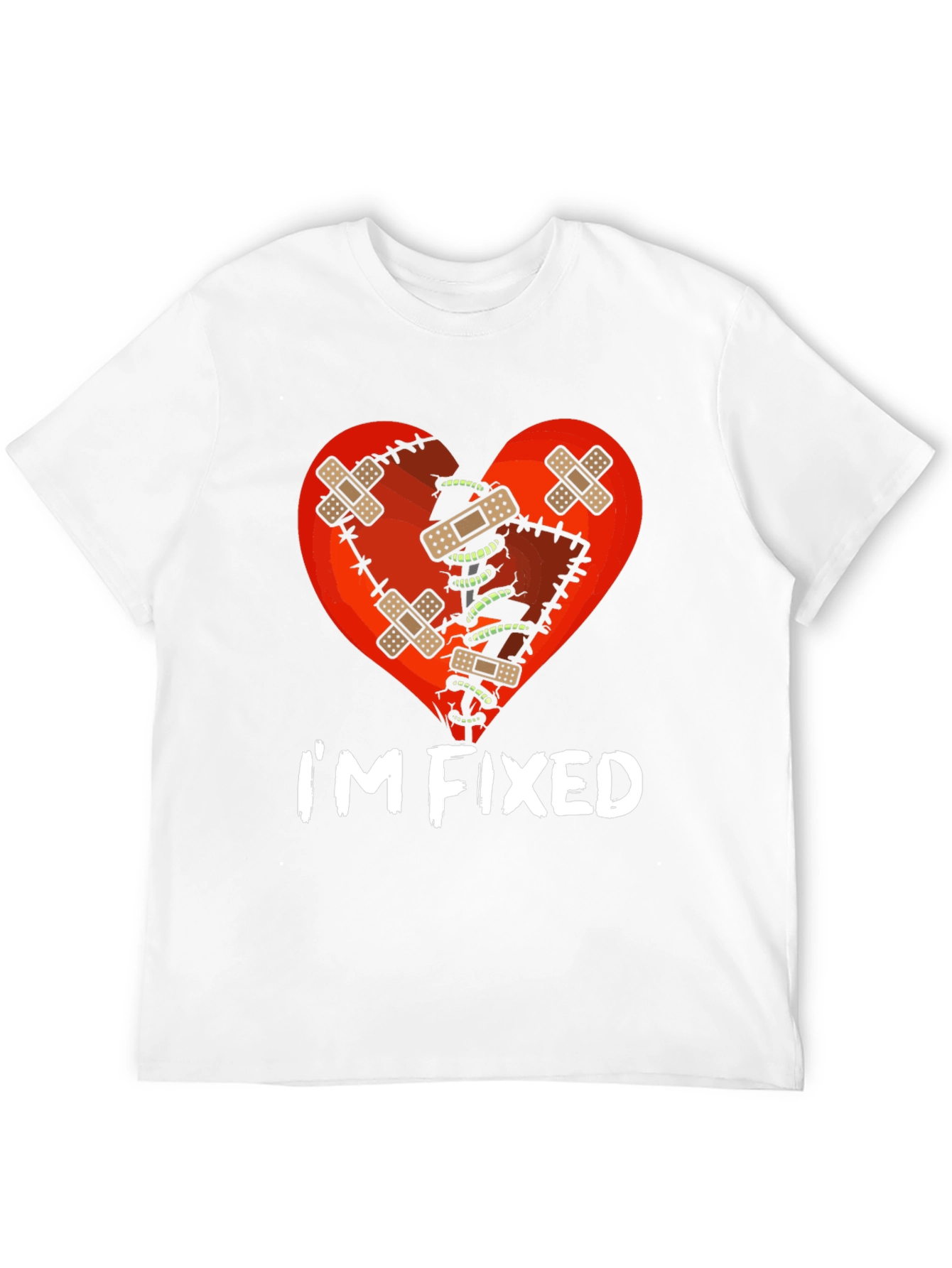 Black I'm Fixed Broken Heart T-Shirt view 12