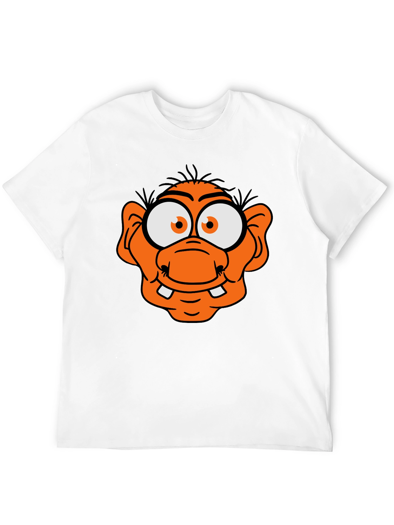 Black Funny Orange Cartoon Character Graphic Tee view 12