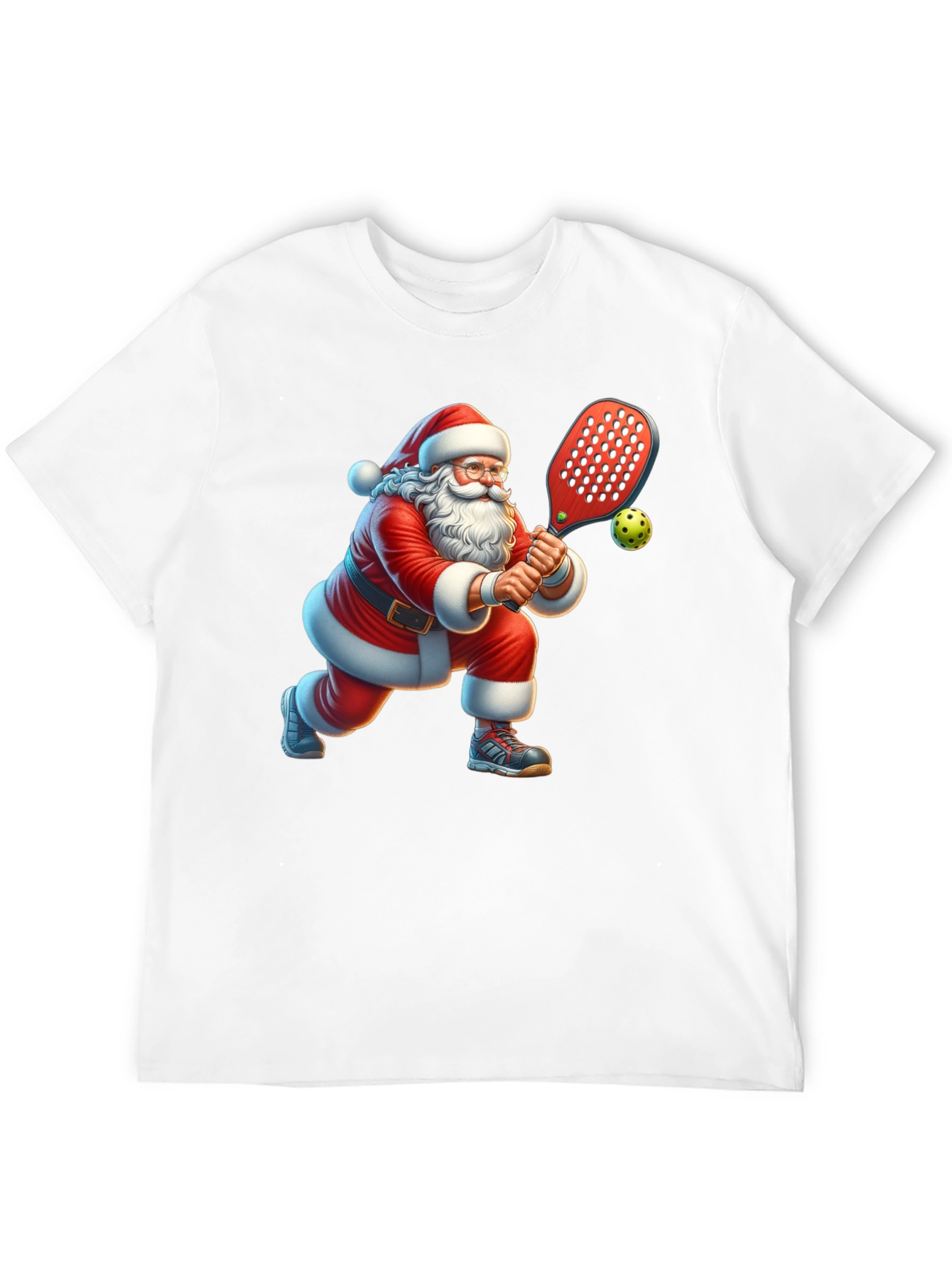Black Santa Pickleball T-Shirt view 12