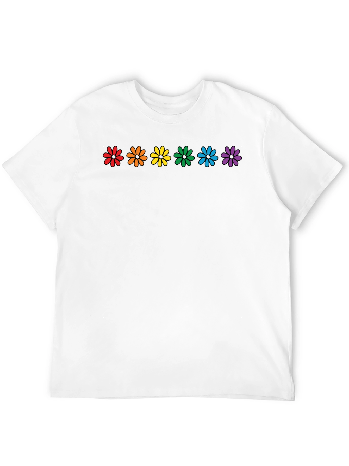 Black Rainbow Flower Power T-Shirt view 12