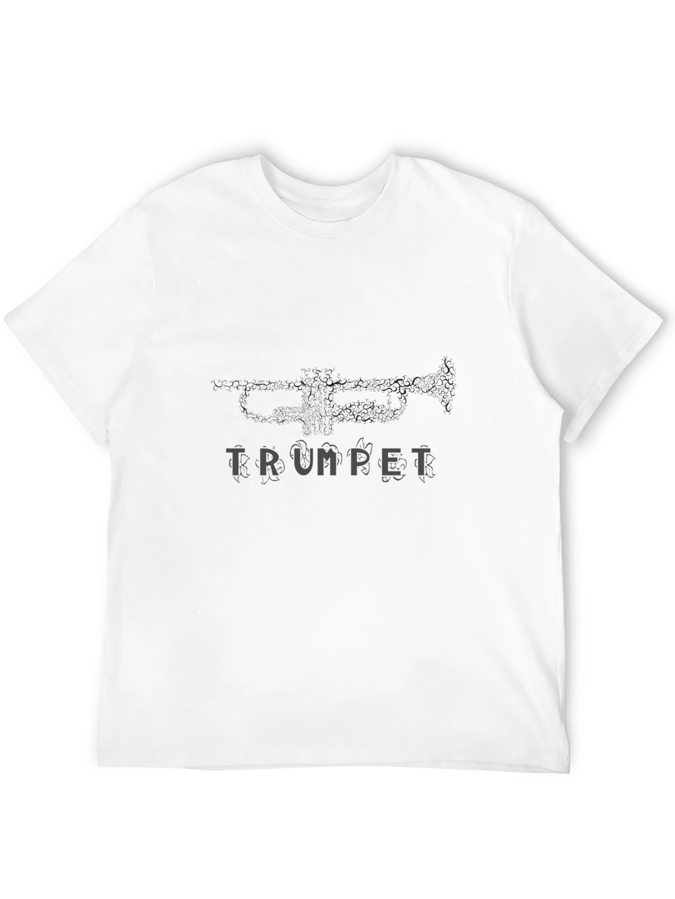 Black Trumpet Graphic Black T-Shirt for Music Lovers view 12