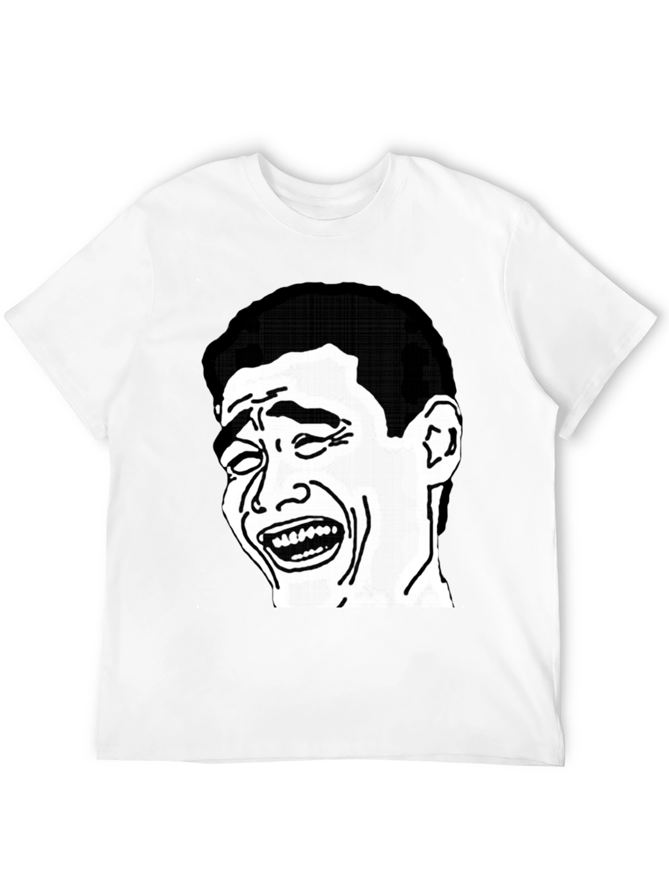 Black Laughing Face Graphic Tee - Black Cotton Blend T-Shirt view 12