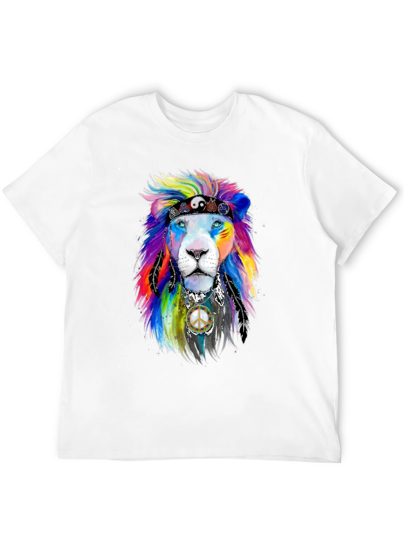 Black Rainbow Lion Graphic Tee view 12